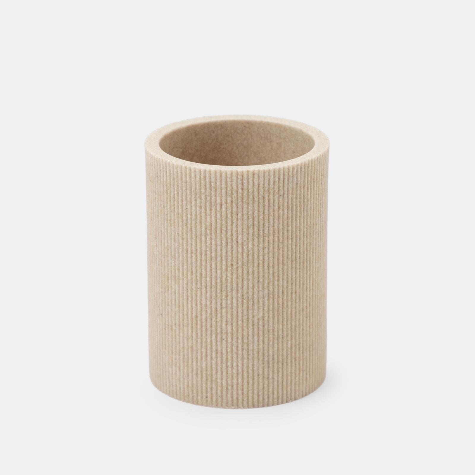 Portaspazzolini d'appoggio beige effetto pietra rigato - Oratio