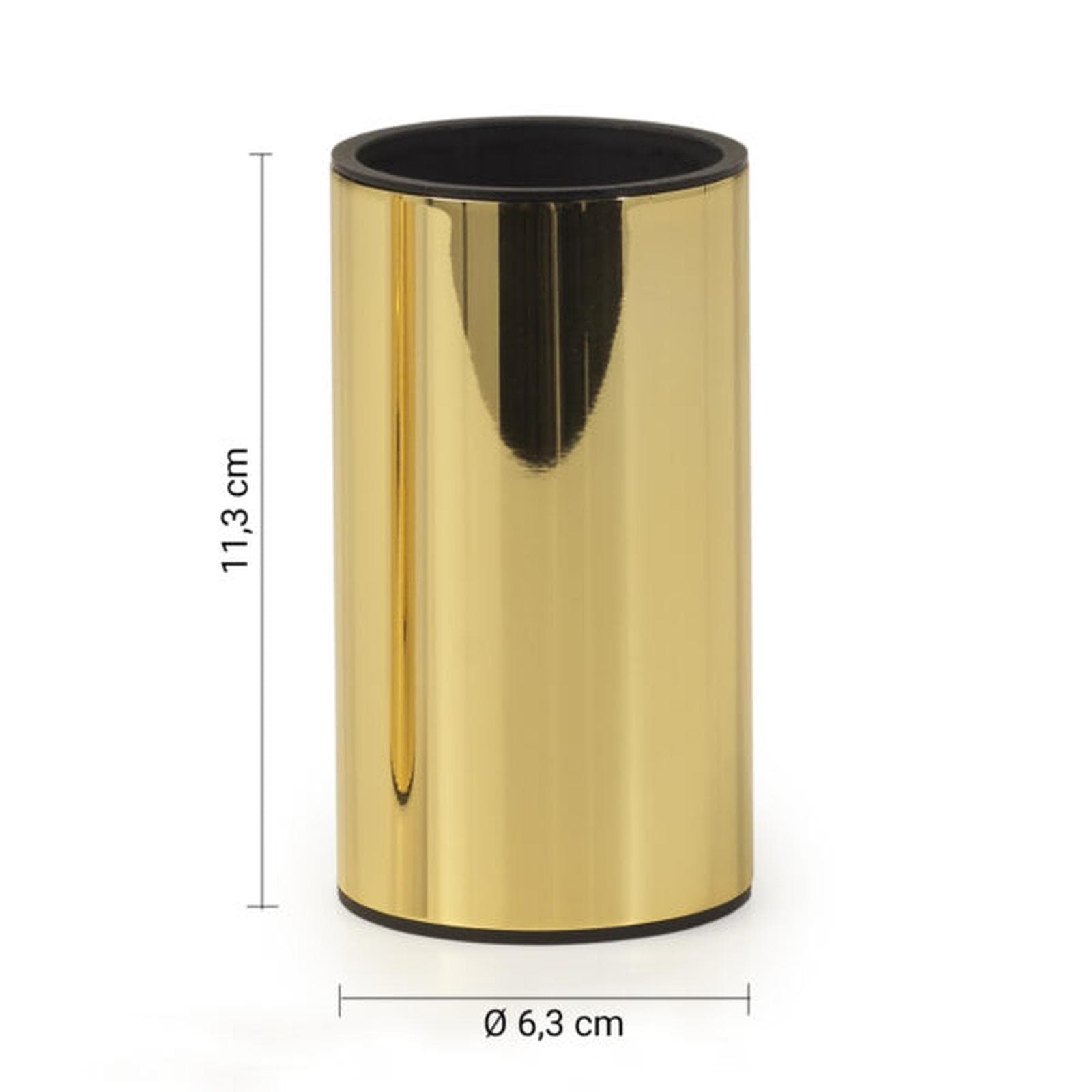 Portaspazzolini d'appoggio in acciaio inox oro - Elettra di Gedy