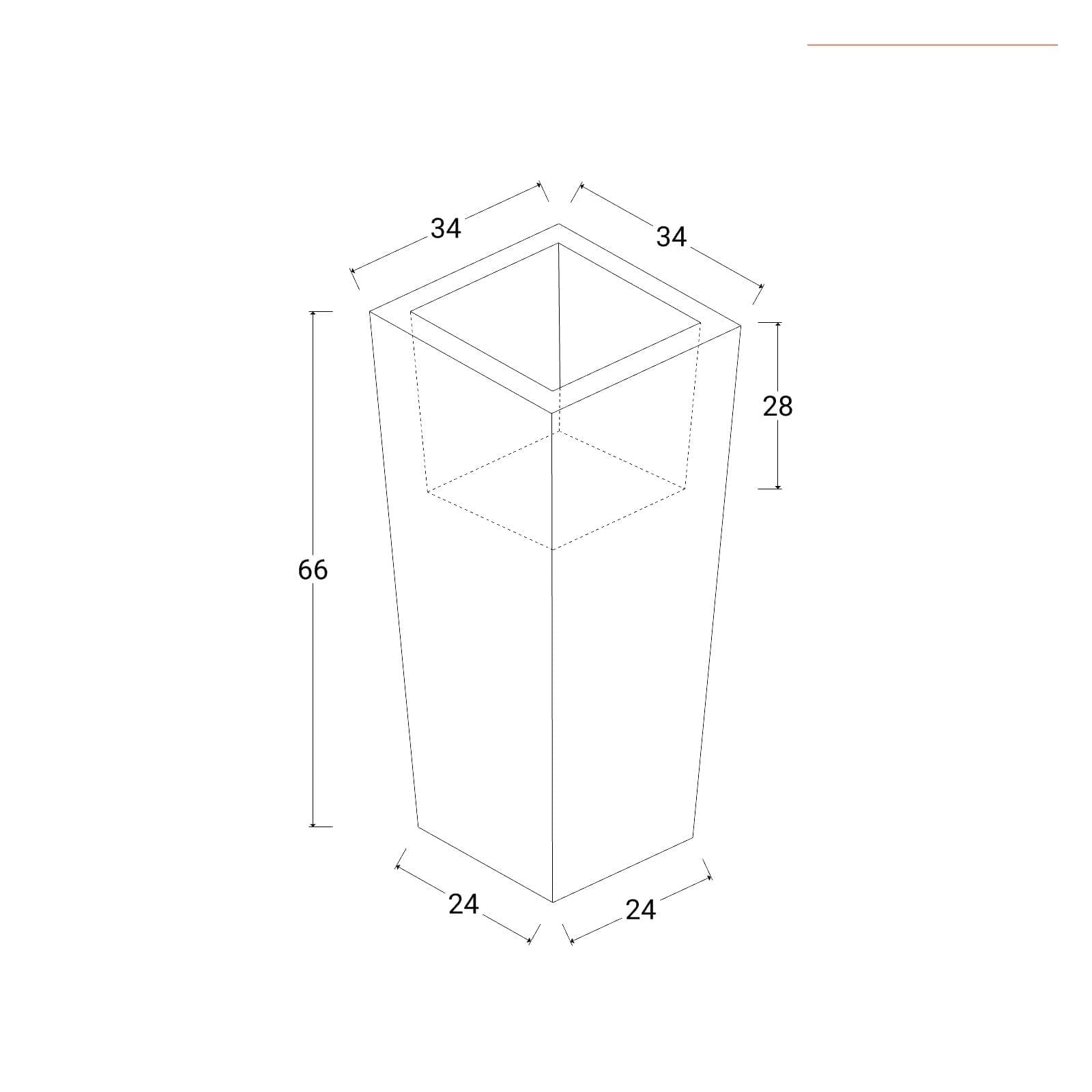 Portavaso da esterno rustico 66 h cm in polietilene neutro con kit luce - Allicy