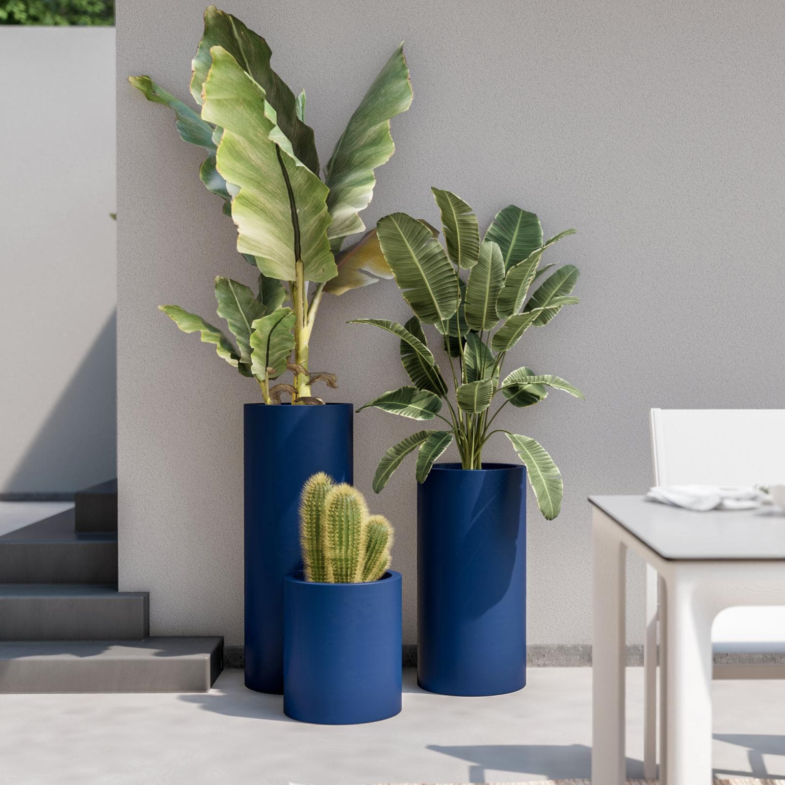 Portavaso da esterno 40 h cm in polietilene blu - Contesly