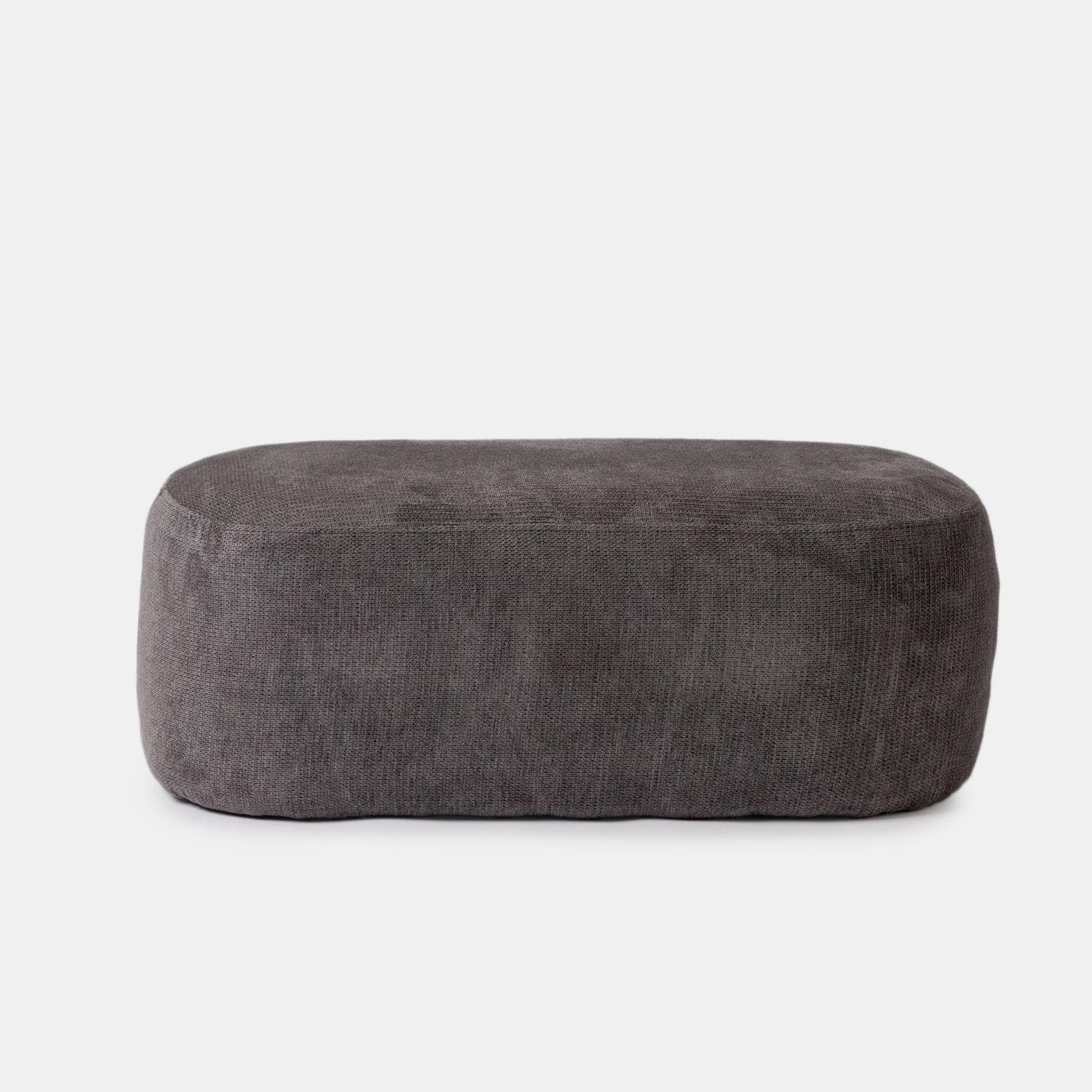 Pouf 100x50 cm in tessuto effetto maglia grigio scuro - Tlamy