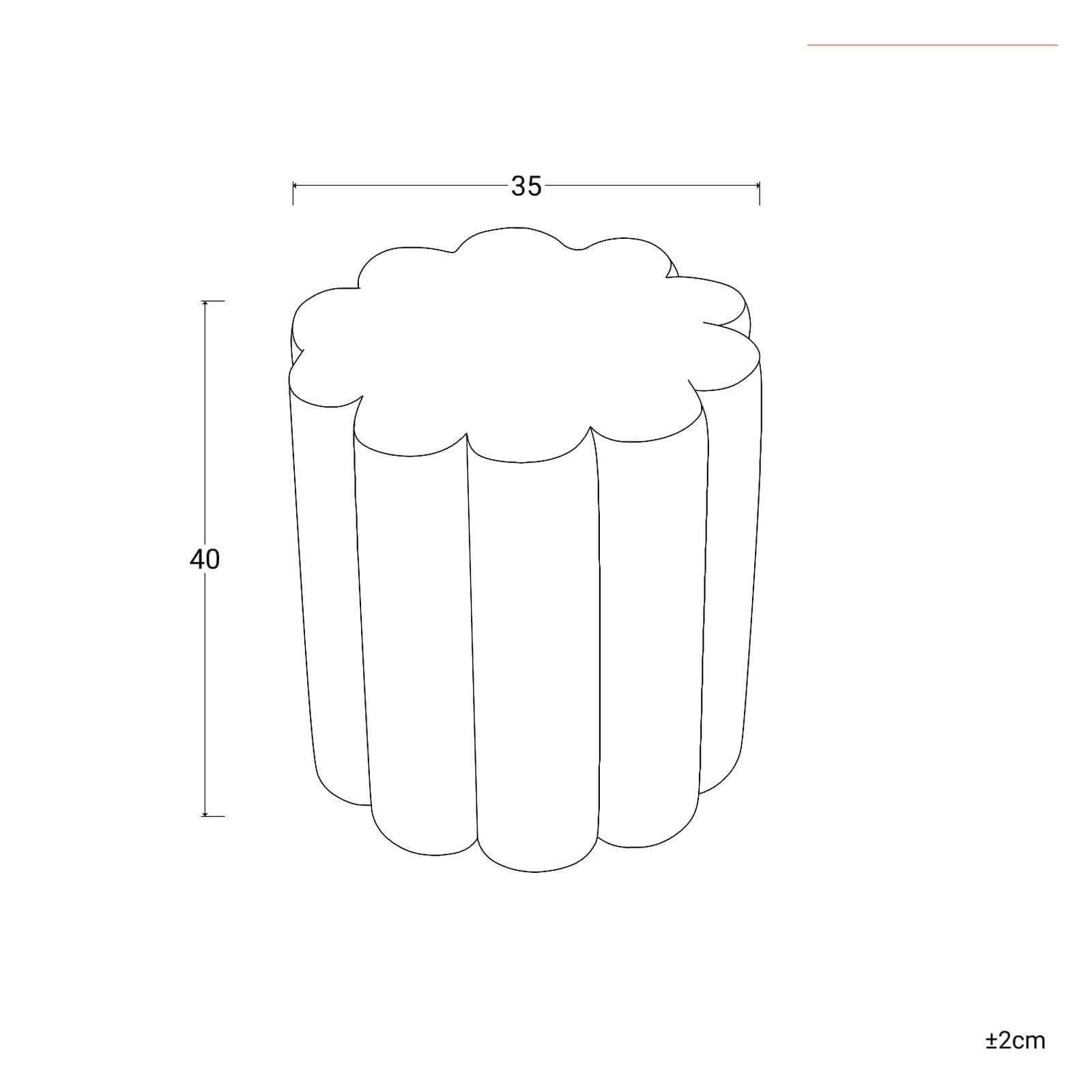 Pouf 35x40h cm in tessuto teddy bianco a forma di fiore - Taylen