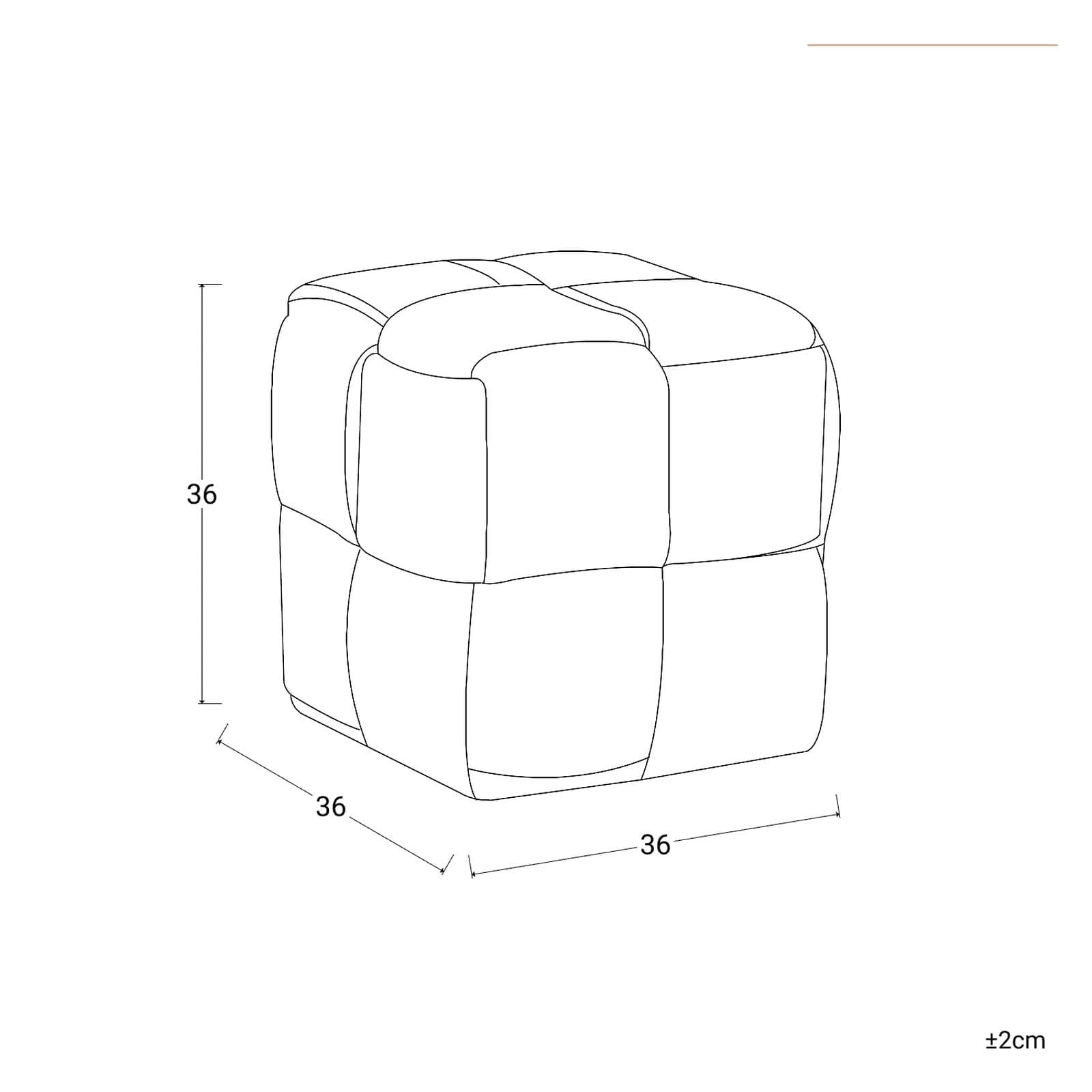 Pouf 36x36h cm in velluto rosa antico - Josef