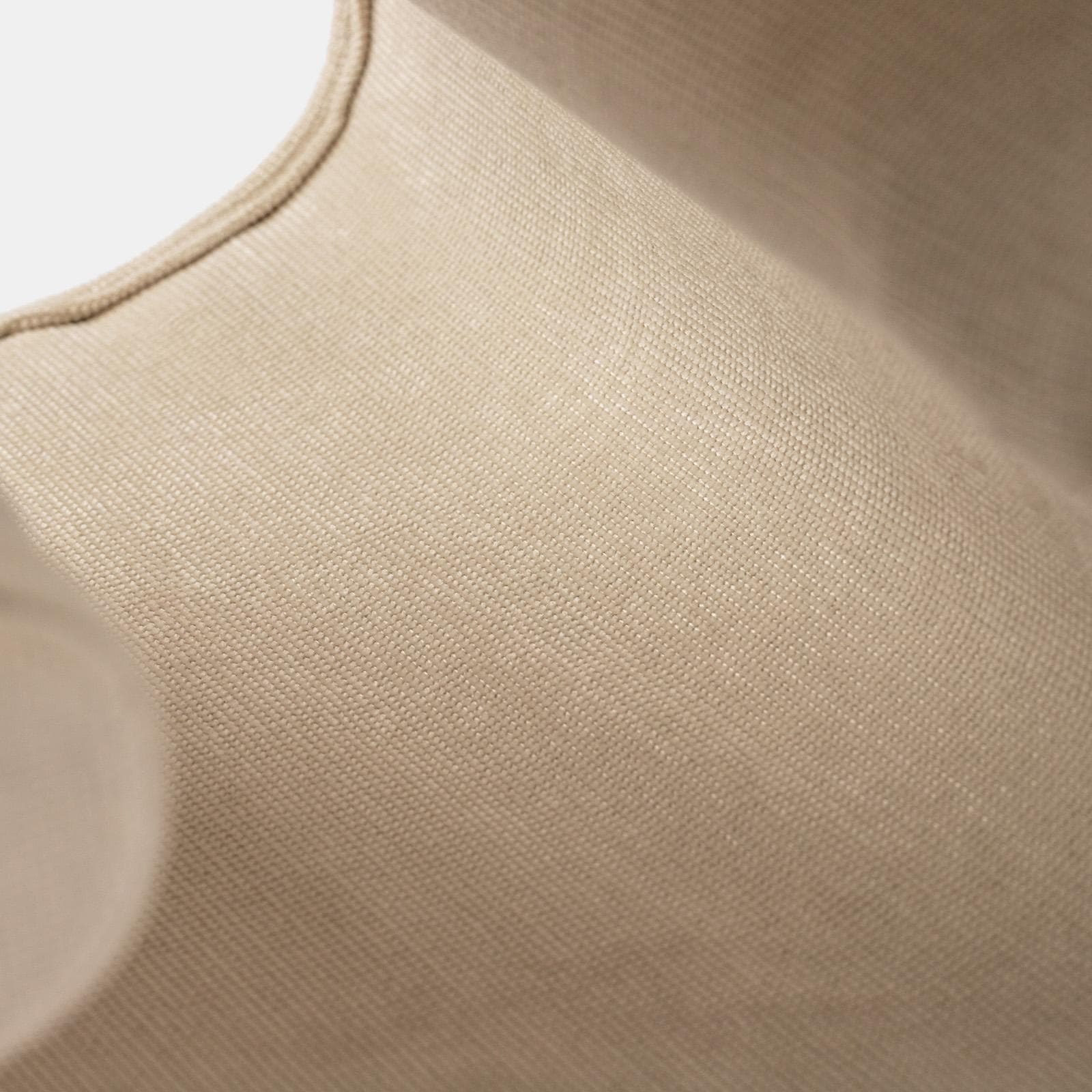 Pouf 45x42 cm in tessuto a trama sottile panna con design astratto - Everett