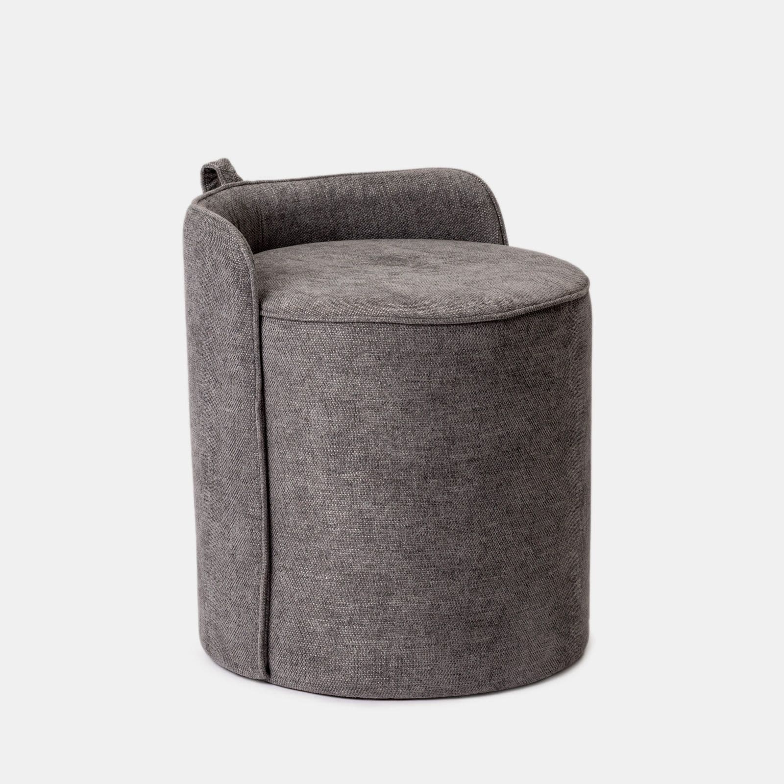 Pouf 45x50h cm in ciniglia grigio con schienale - Huft