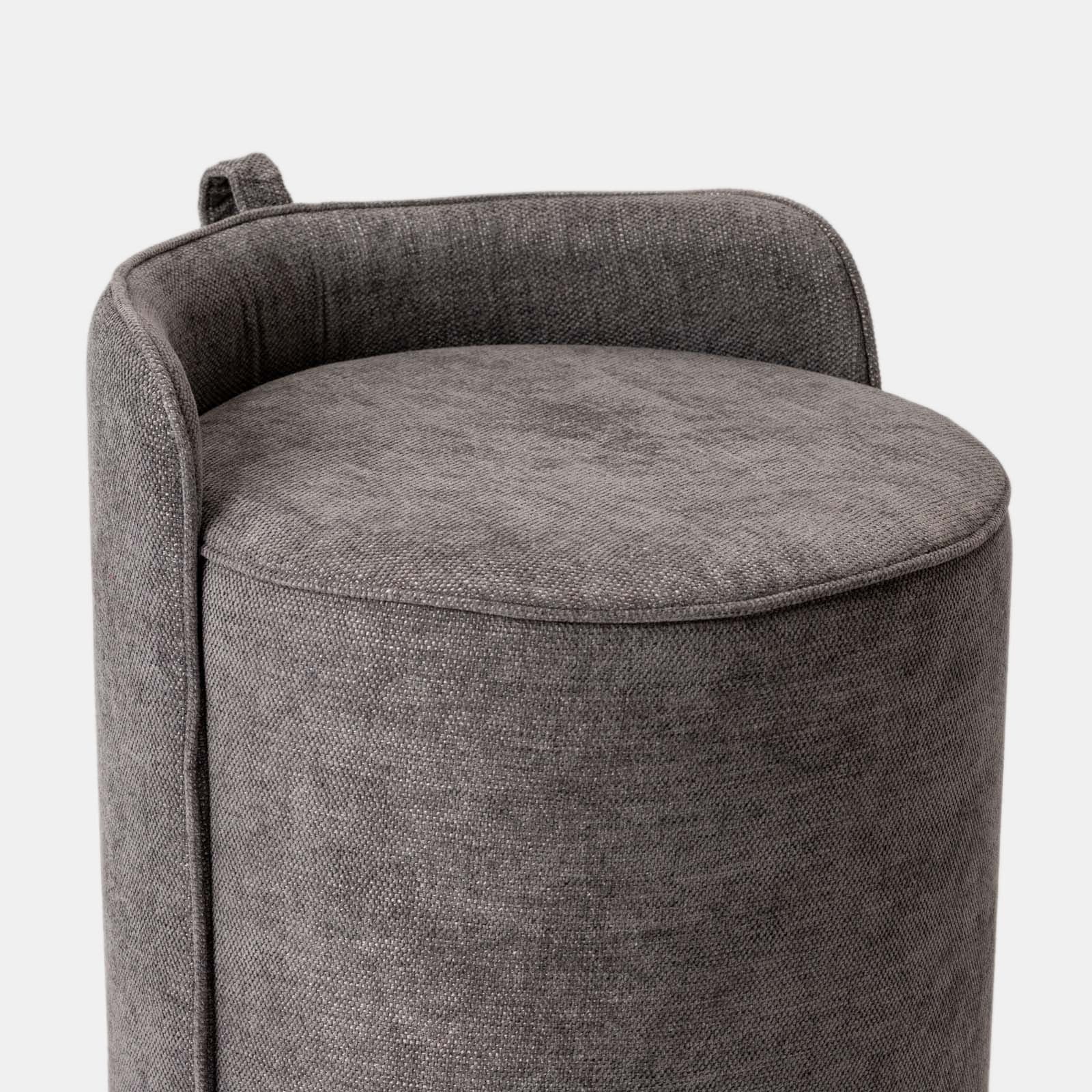 Pouf 45x50h cm in ciniglia grigio con schienale - Huft