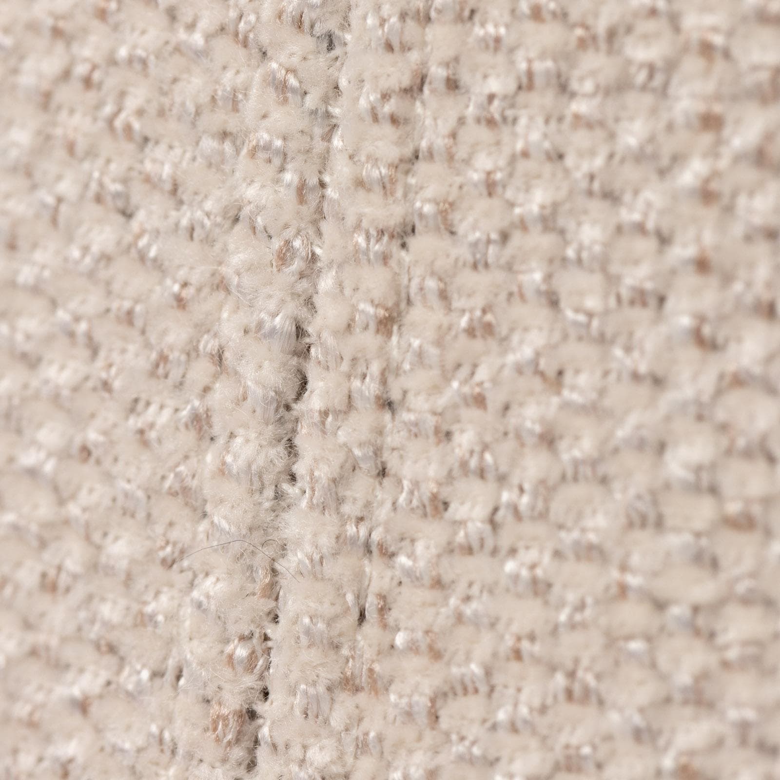 Pouf 50x42h cm in ciniglia beige con dettaglio cuoio - Sashe