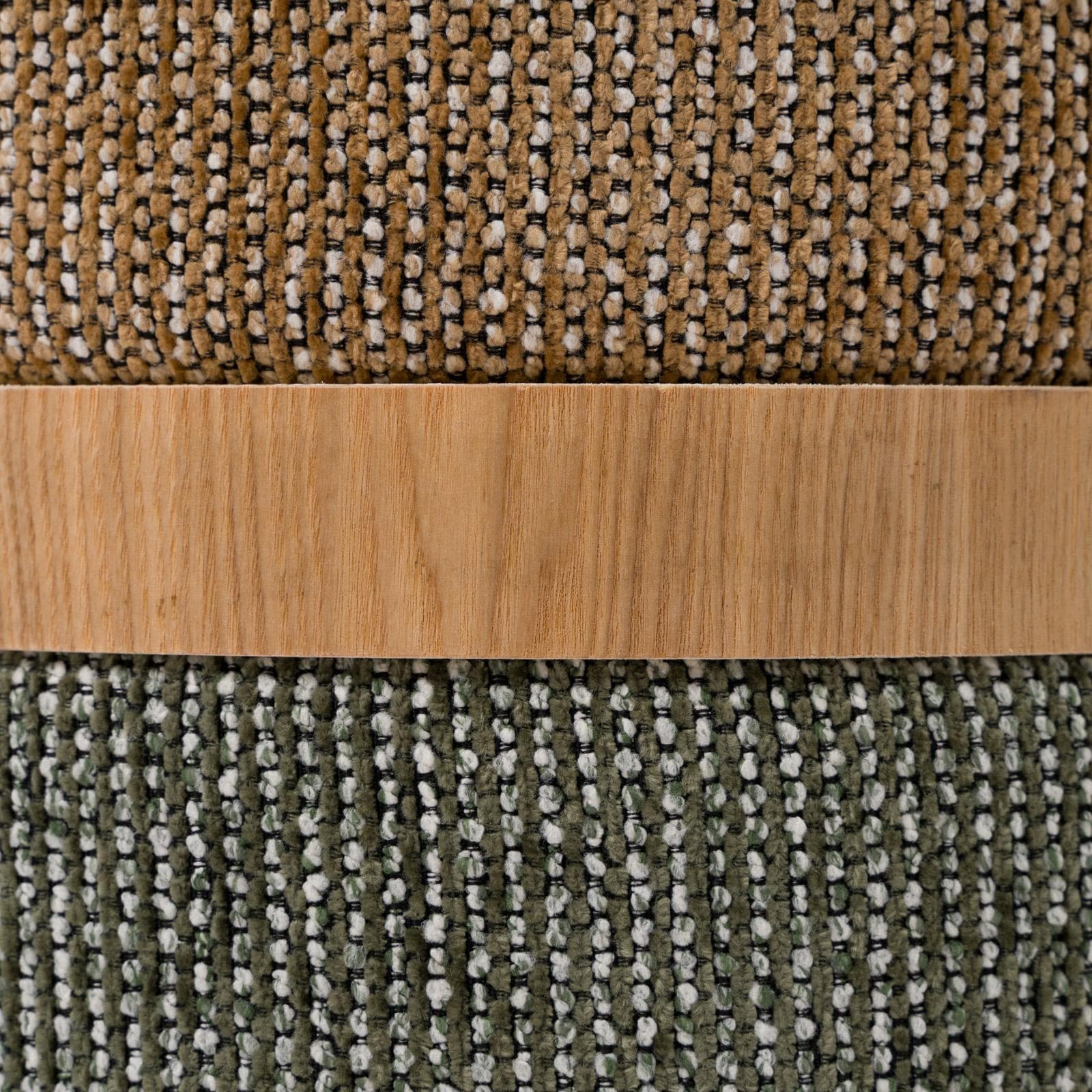 Pouf contenitore 36 cm in tessuto bicolore tortora e verde - Collard