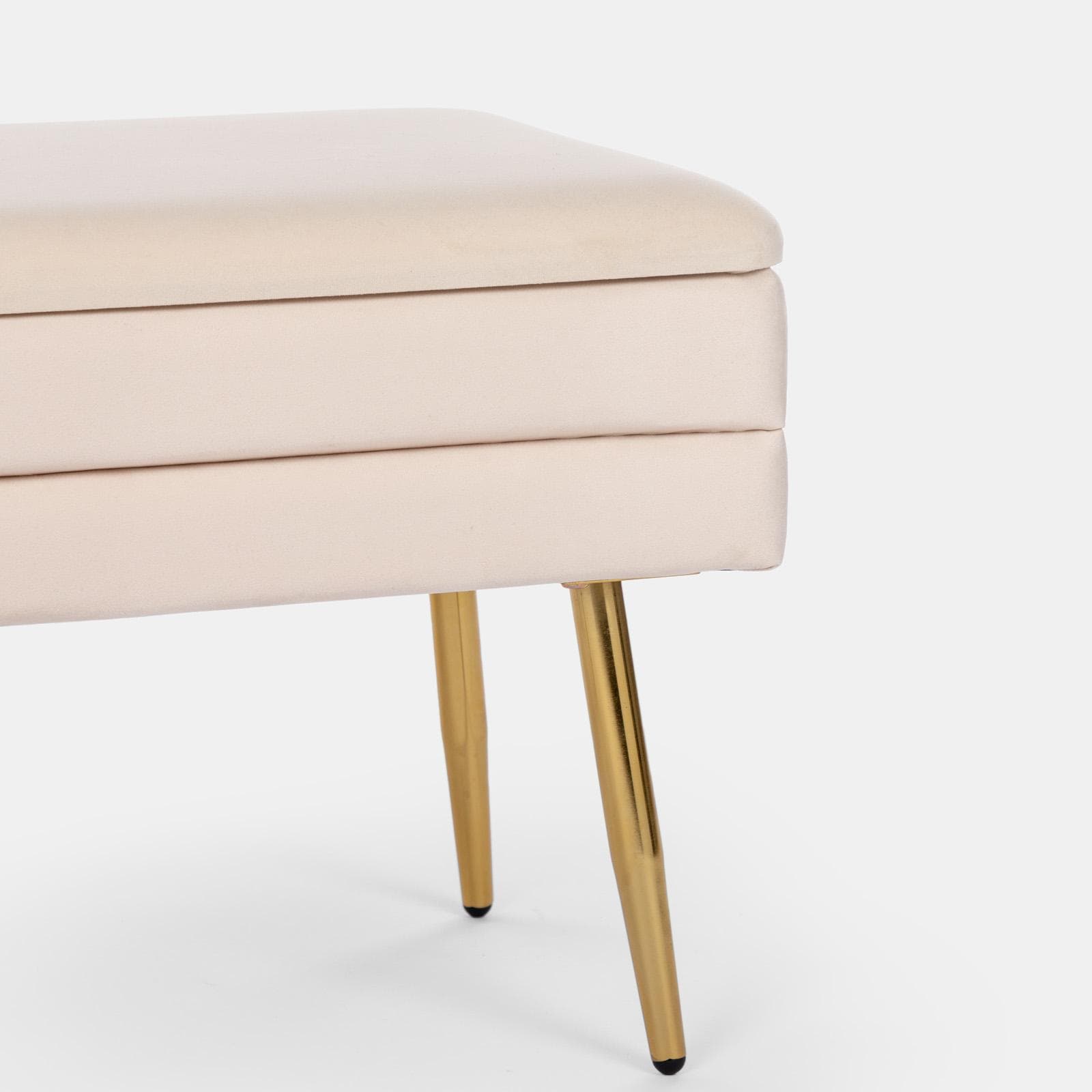 Panca contenitore 50x35 cm in velluto crema - Bloom