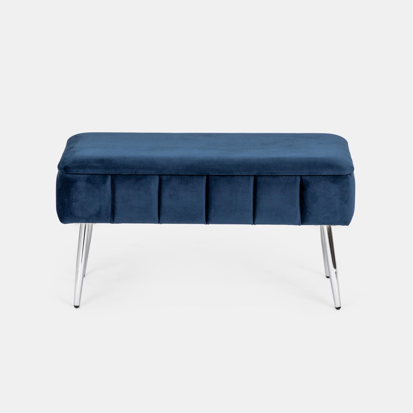 Panca contenitore 79,5 cm in velluto blu notte - Cortys