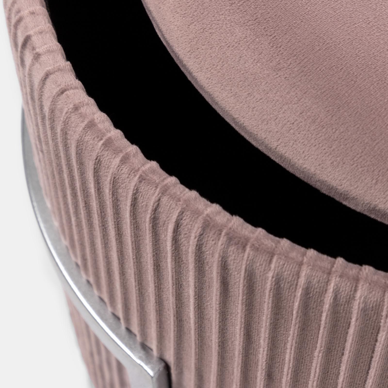 Pouf contenitore 42 cm in velluto rosa antico - Albatros