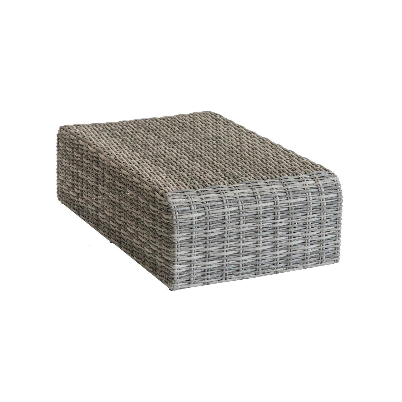 Pouf da giardino 105x58 cm in polyrattan marrone con cuscino - Moreno