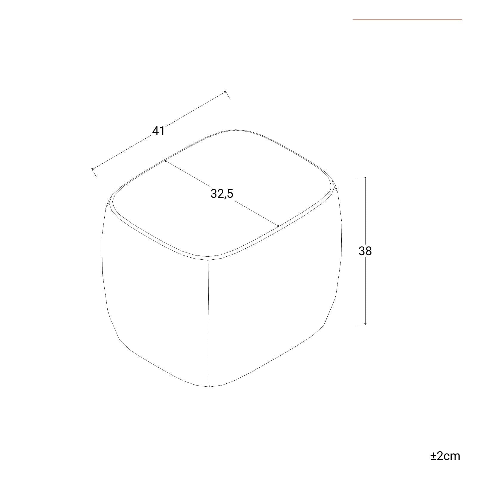 Pouf imbottito 41x38h cm in velluto tortora - Drake