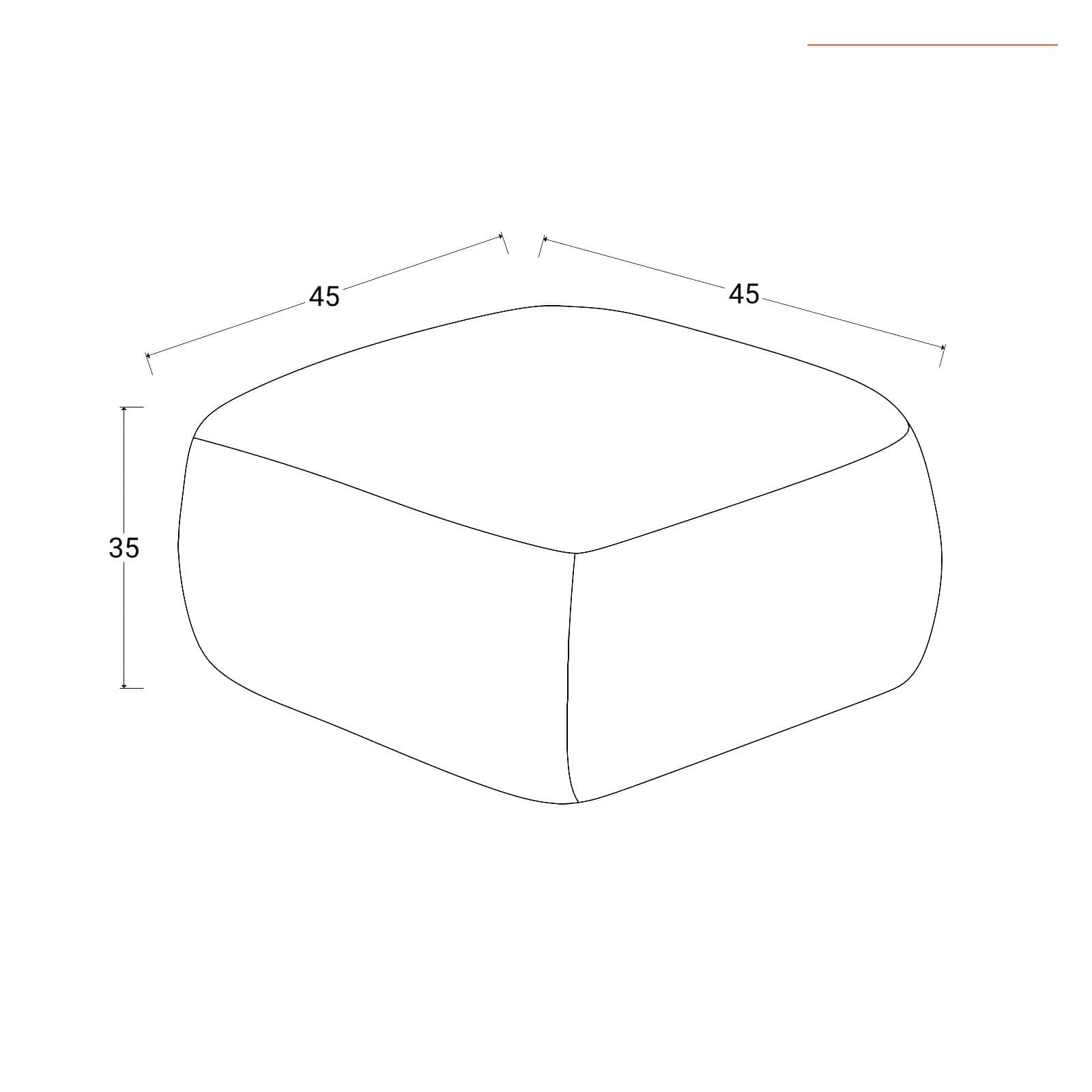 Pouf imbottito 45x45 cm in tessuto idrorepellente a quadri beige - Rupert