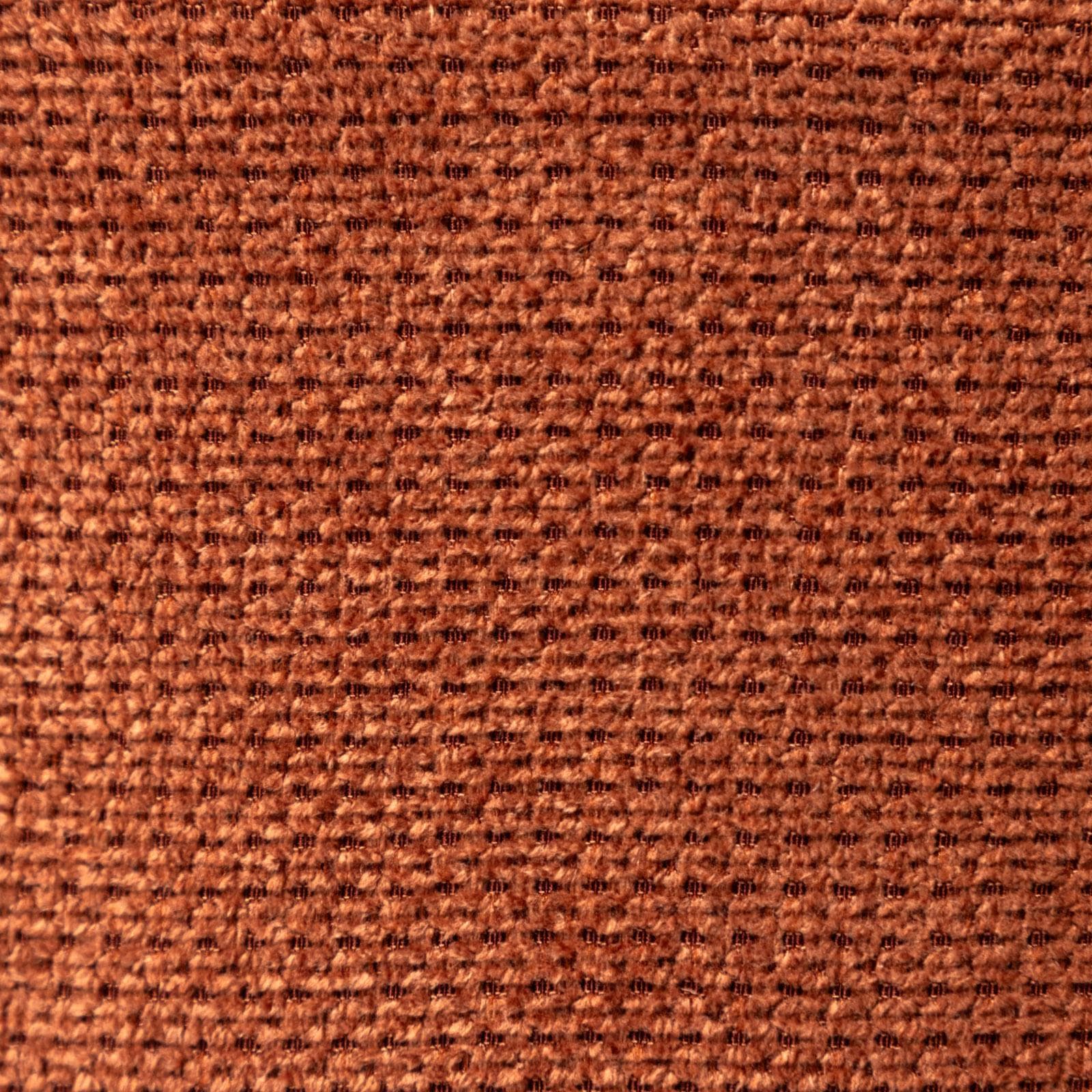 Pouf rotondo 78 cm in maglia terracotta con due tavolini effetto legno - Farel