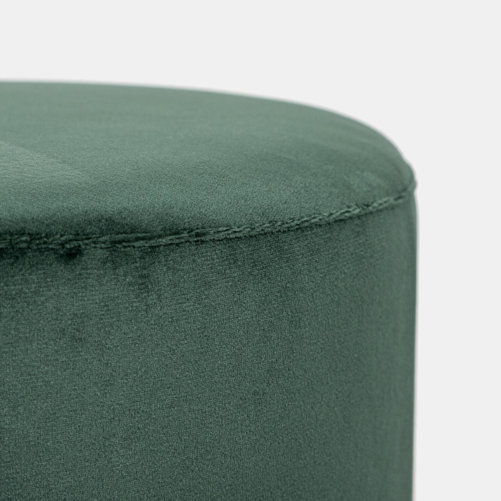 Pouf 35 cm velluto verde con base oro - Elenor