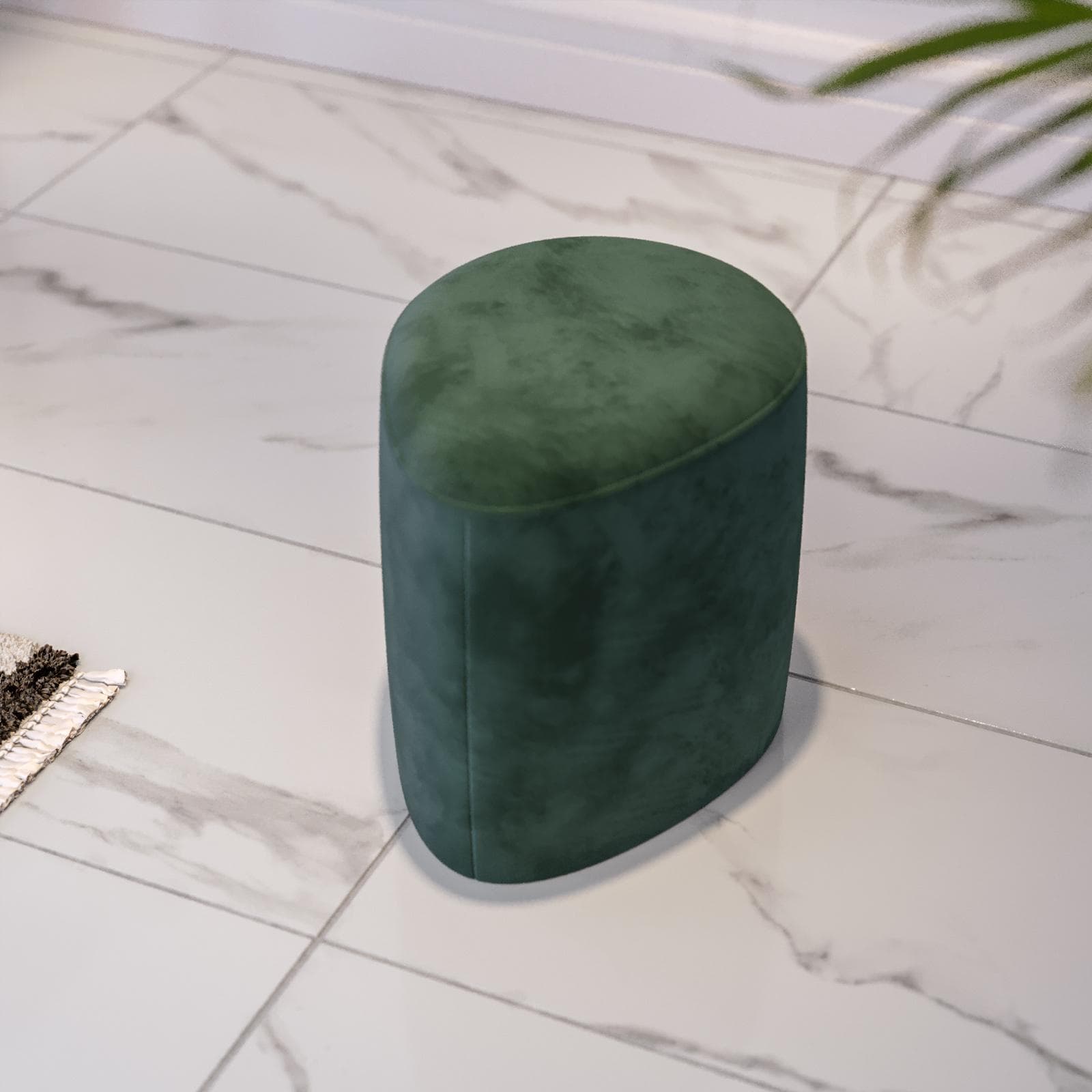 Pouf a goccia 35x45 cm in velluto verde bosco - Tear