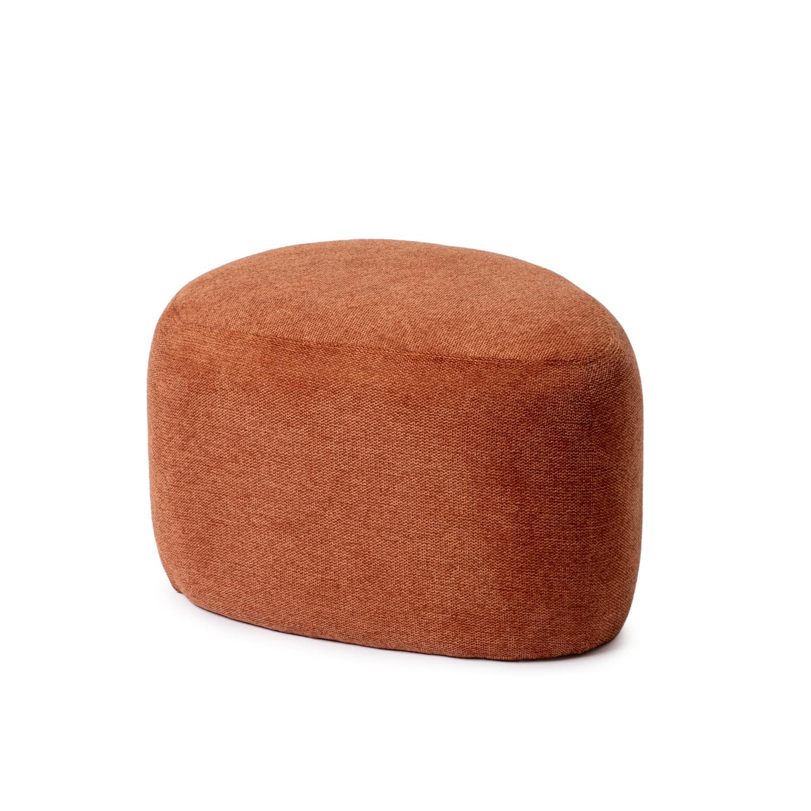 Pouf a goccia 60x33h cm in tessuto effetto maglia ruggine - Graziana