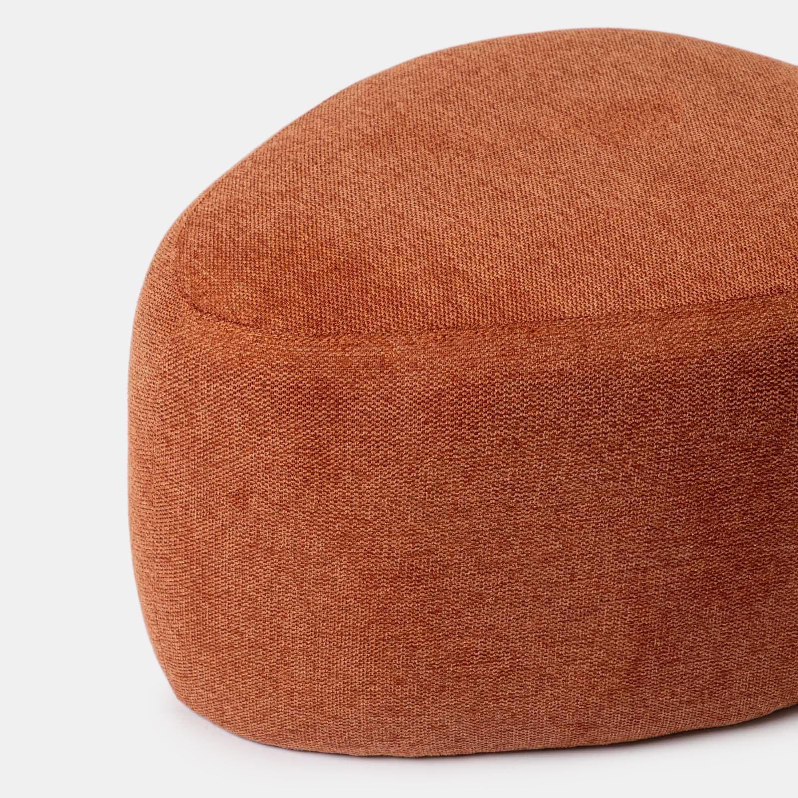 Pouf a goccia 60x33h cm in tessuto effetto maglia ruggine - Graziana