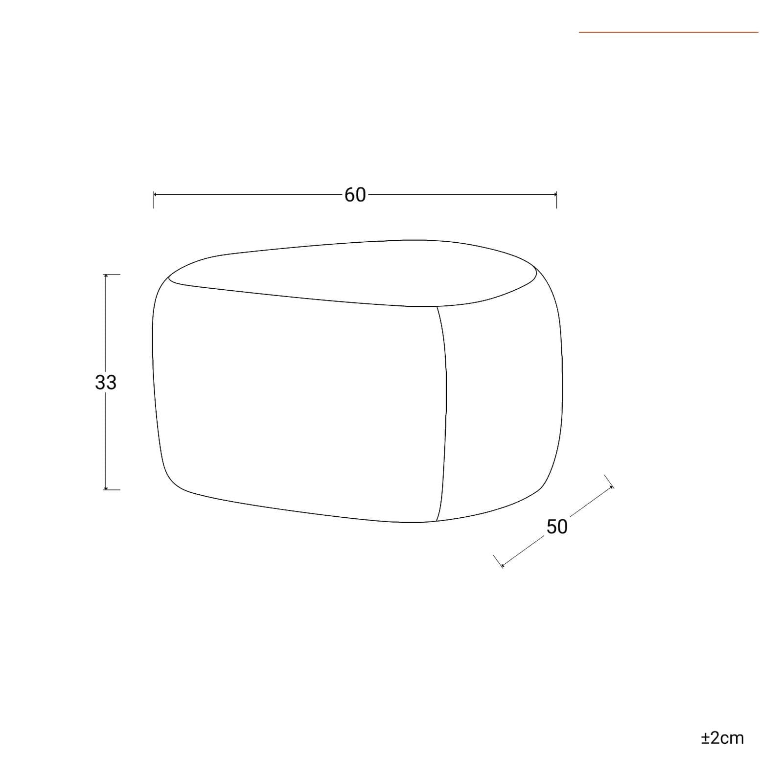 Pouf a goccia 60x33h cm in tessuto effetto maglia ruggine - Graziana