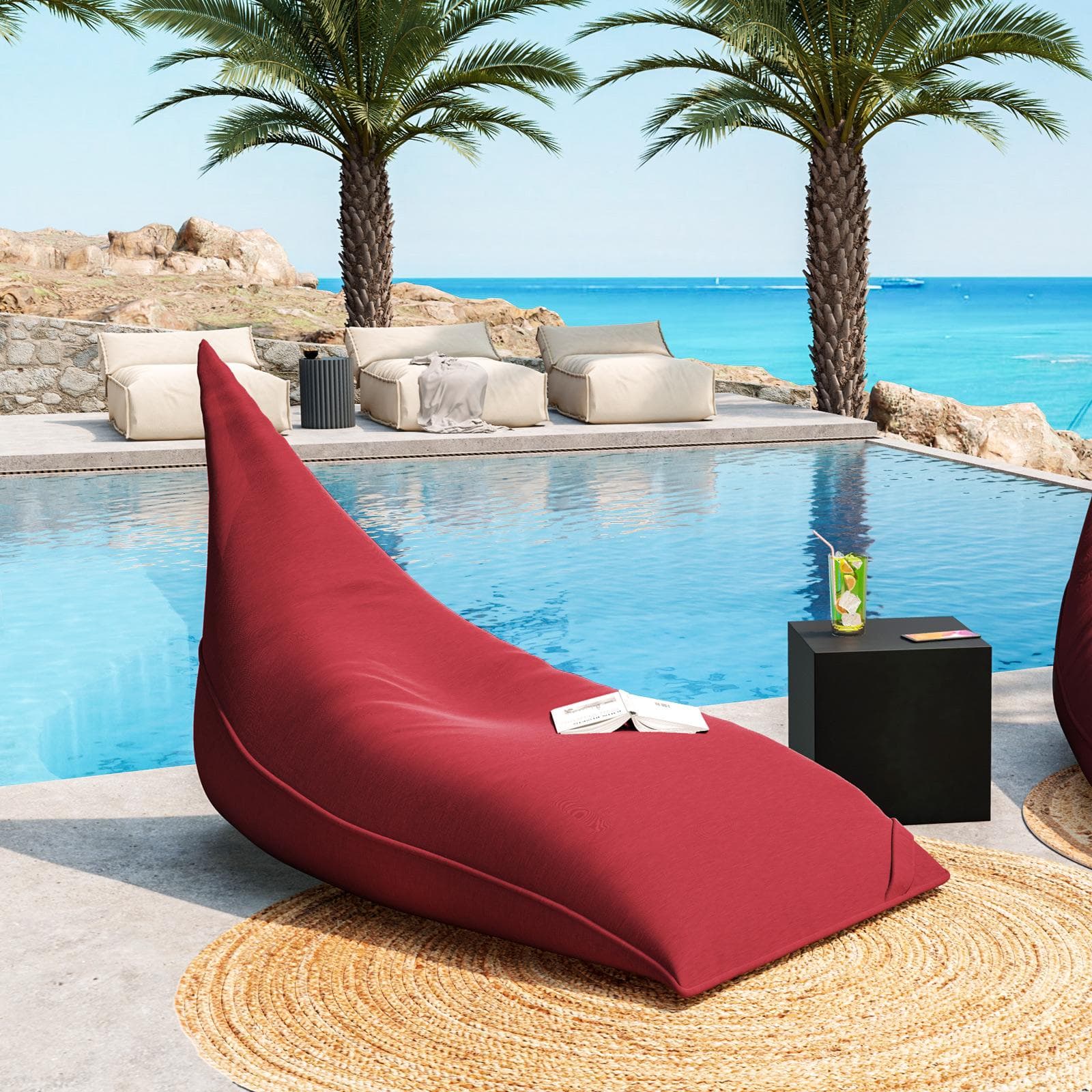 Sacca per poltrona pouf da giardino in tessuto olefin porpora - Baku