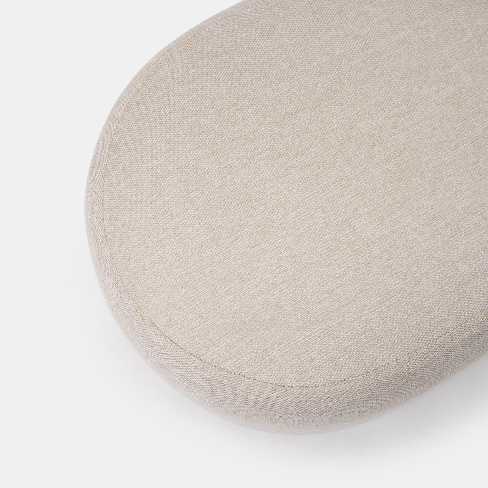 Pouf ovale 60x33h cm in tessuto effetto maglia beige - Graziana