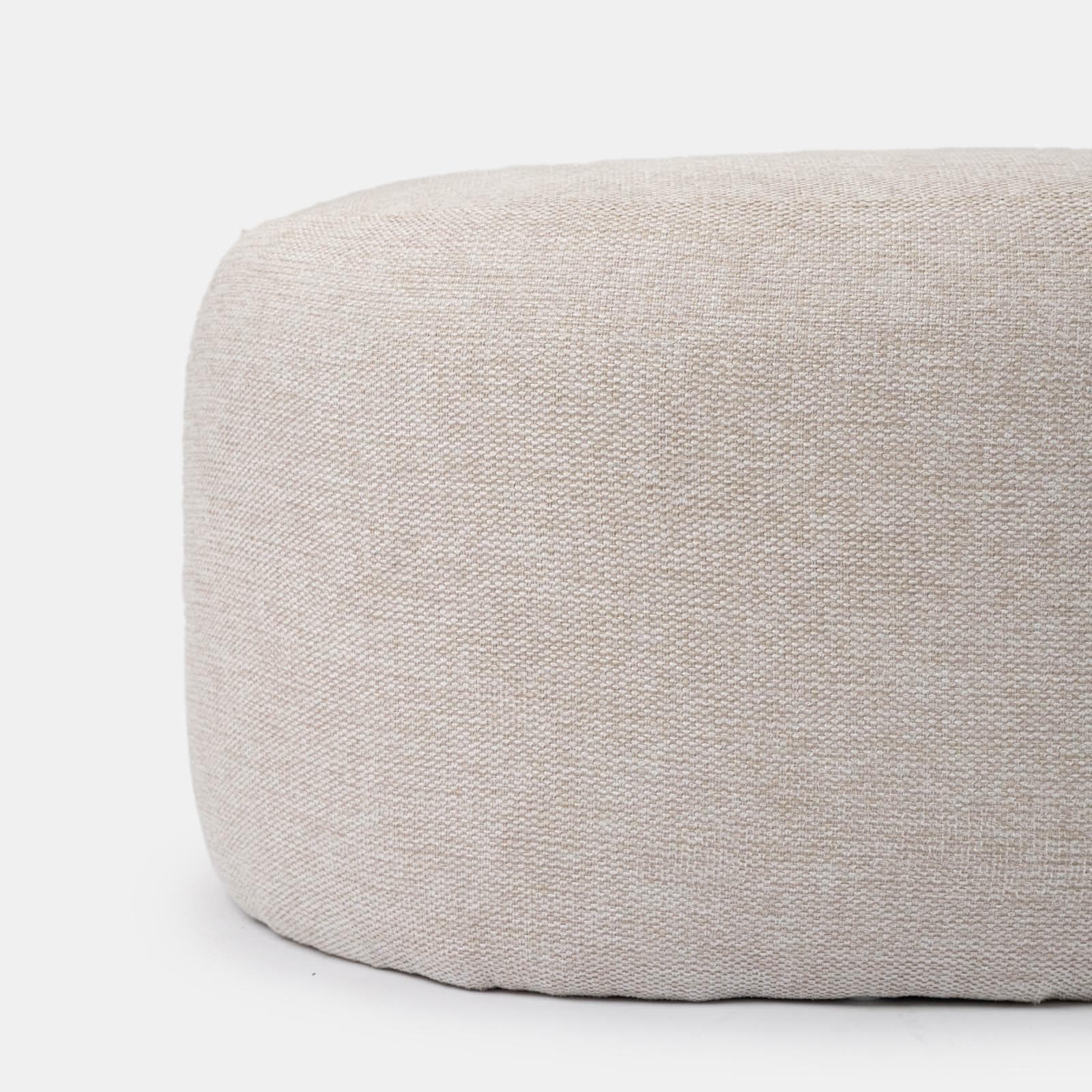 Pouf ovale 60x33h cm in tessuto effetto maglia beige - Graziana