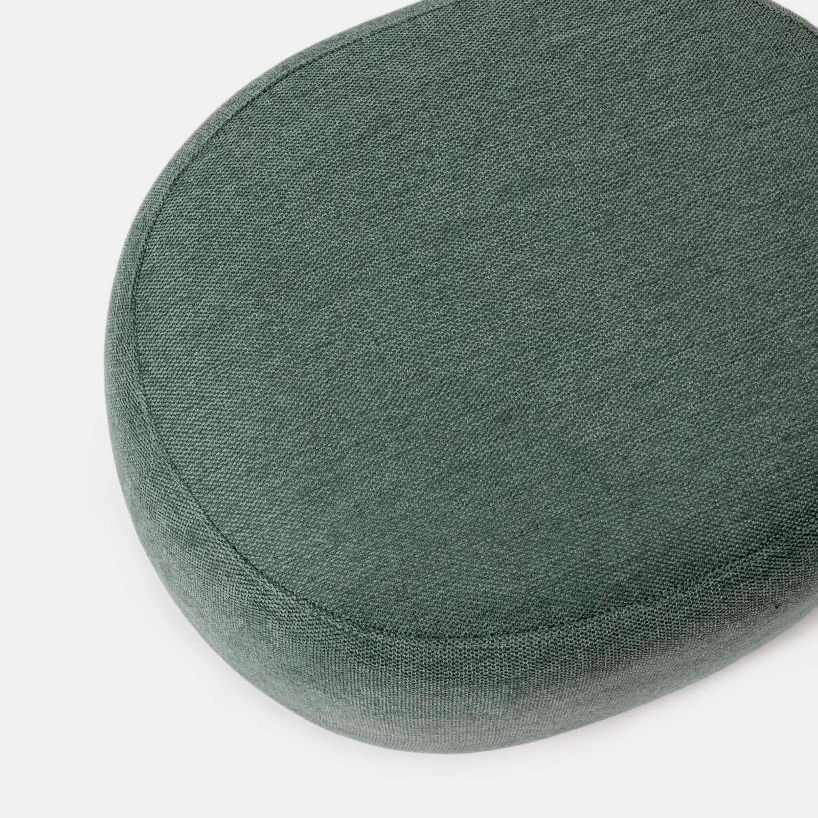 Pouf ovale 60x33h cm in tessuto effetto maglia verde - Graziana