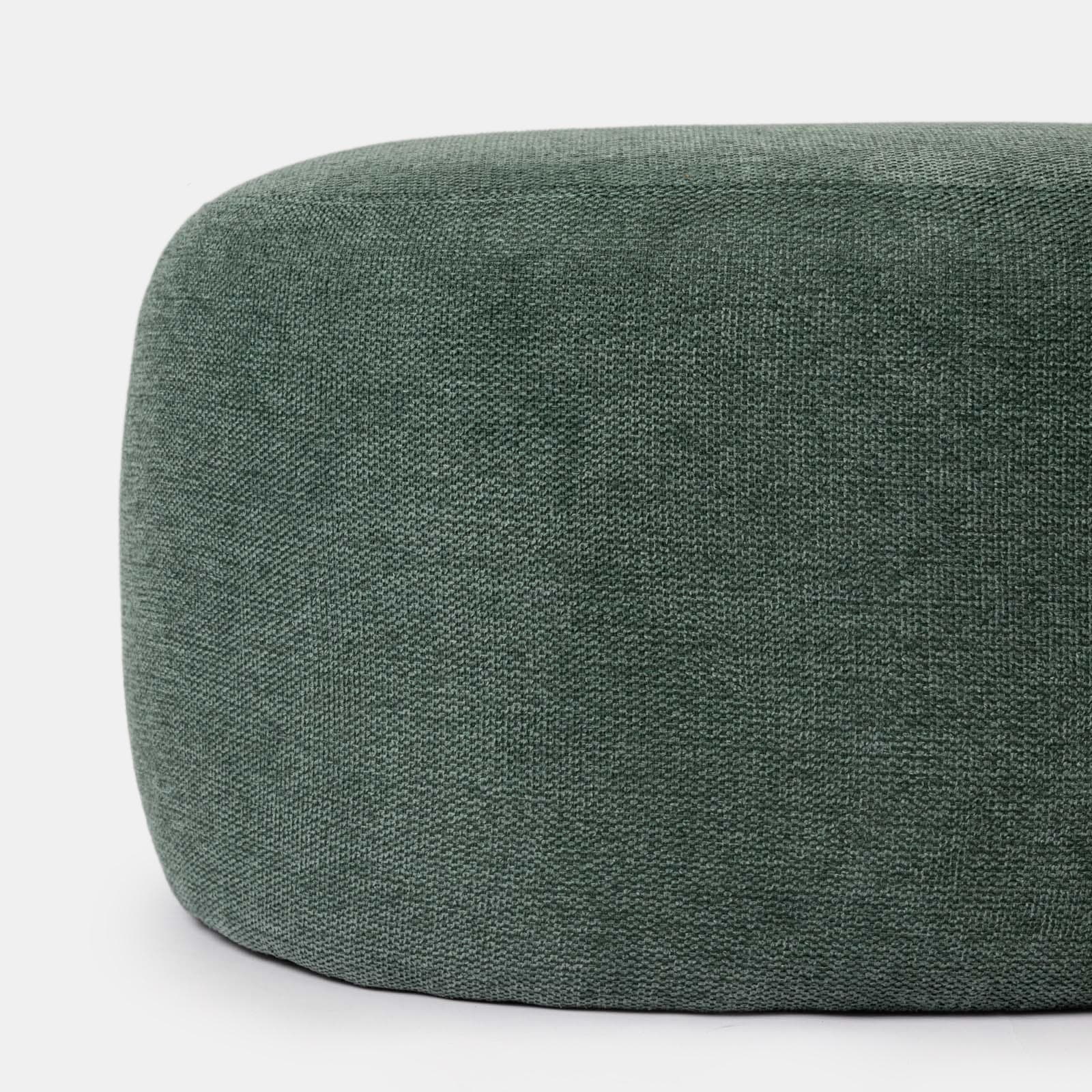 Pouf ovale 60x33h cm in tessuto effetto maglia verde - Graziana