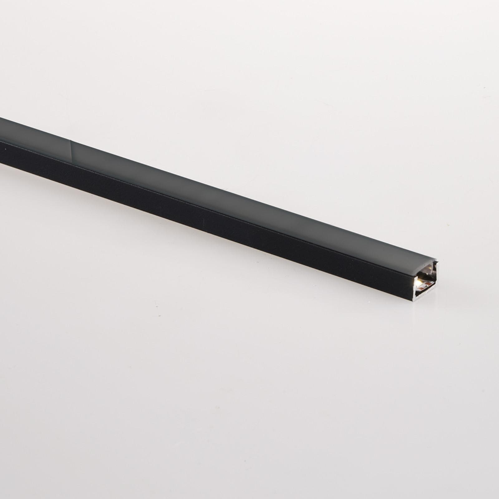 Profilo a doppia installazione 200x2,2 cm in alluminio nero - Lines