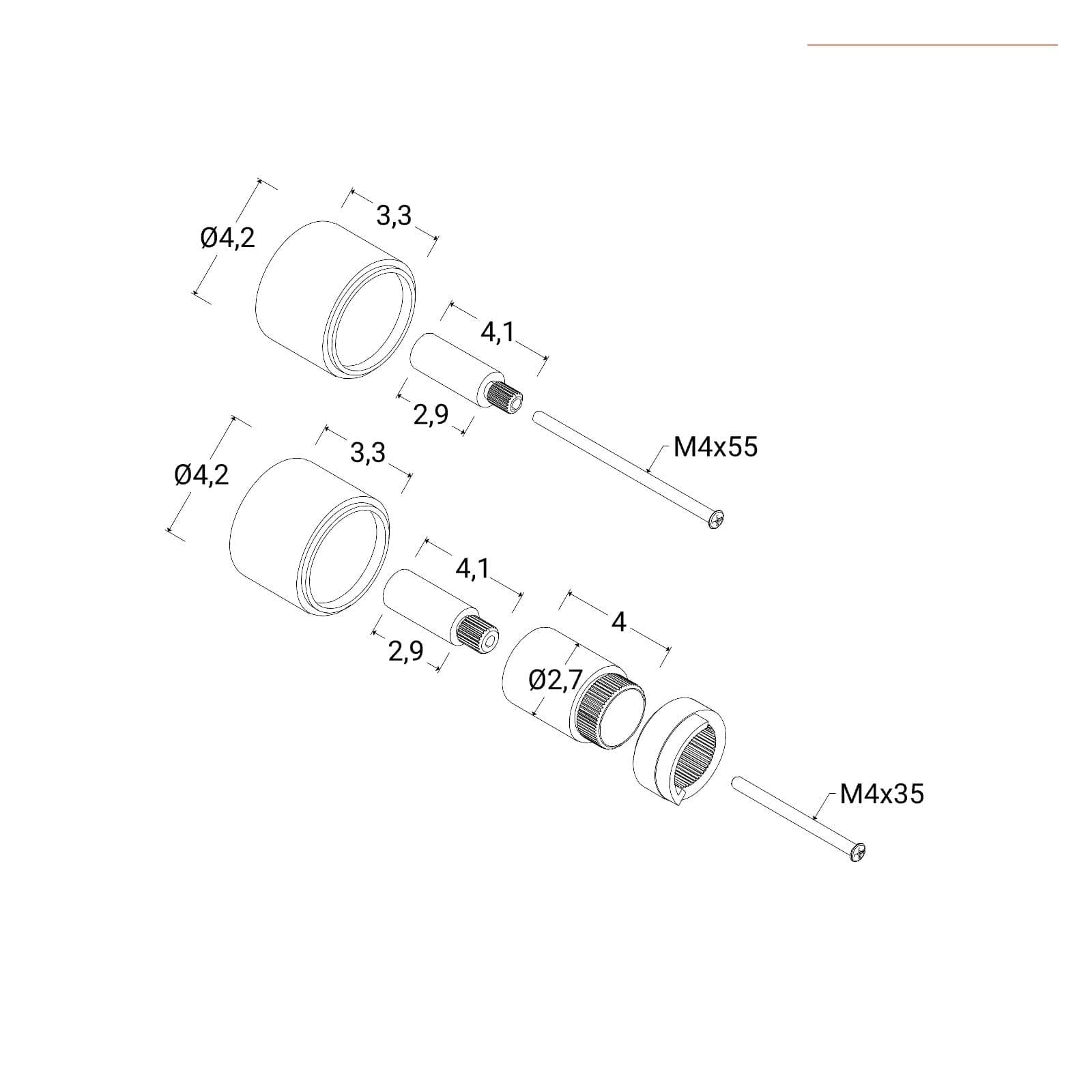 Prolunga per miscelatore doccia incasso 5 nero opaco - Acq+