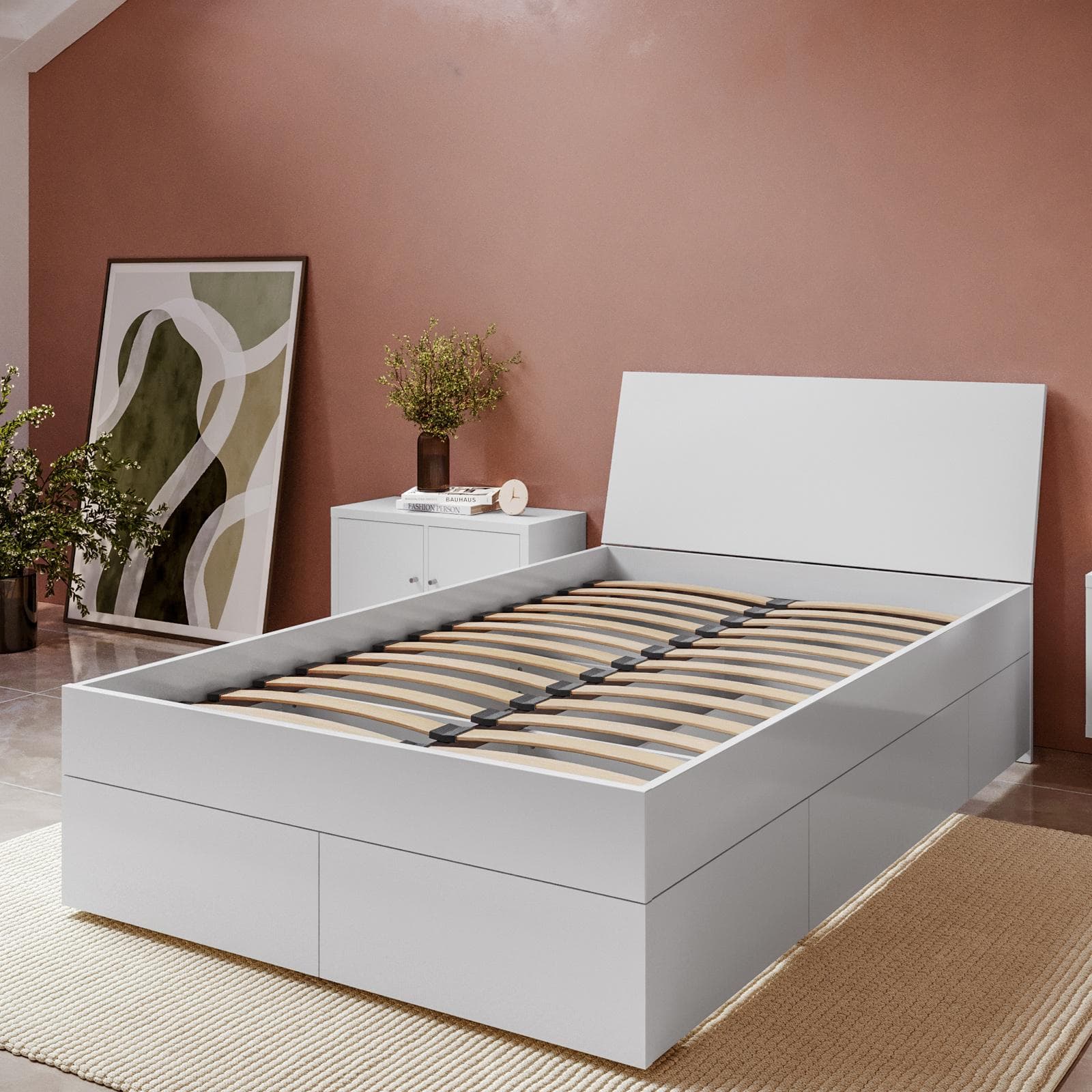 Rete a doghe per letto una piazza e mezza 120x190 cm senza piedini