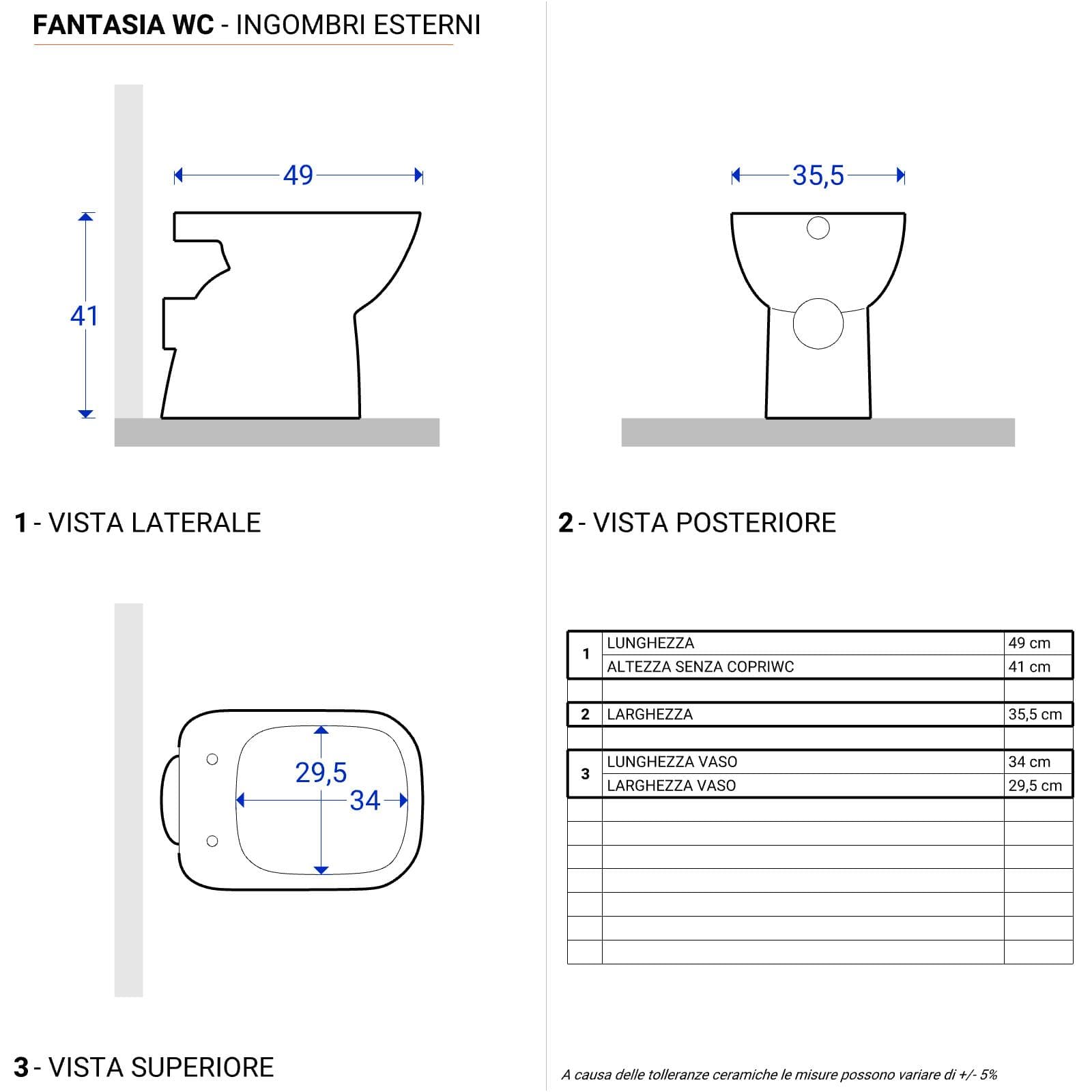 Sanitari a cacciata scarico orizzontale Serie Fantasia - Geberit