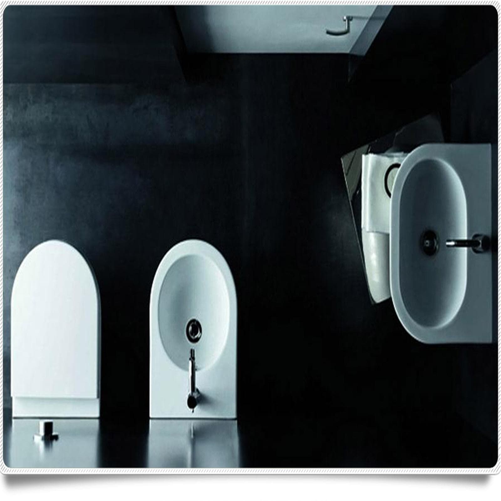 Sanitari AZZURRA con vaso scarico traslato con sedile e bidet - Nuvola