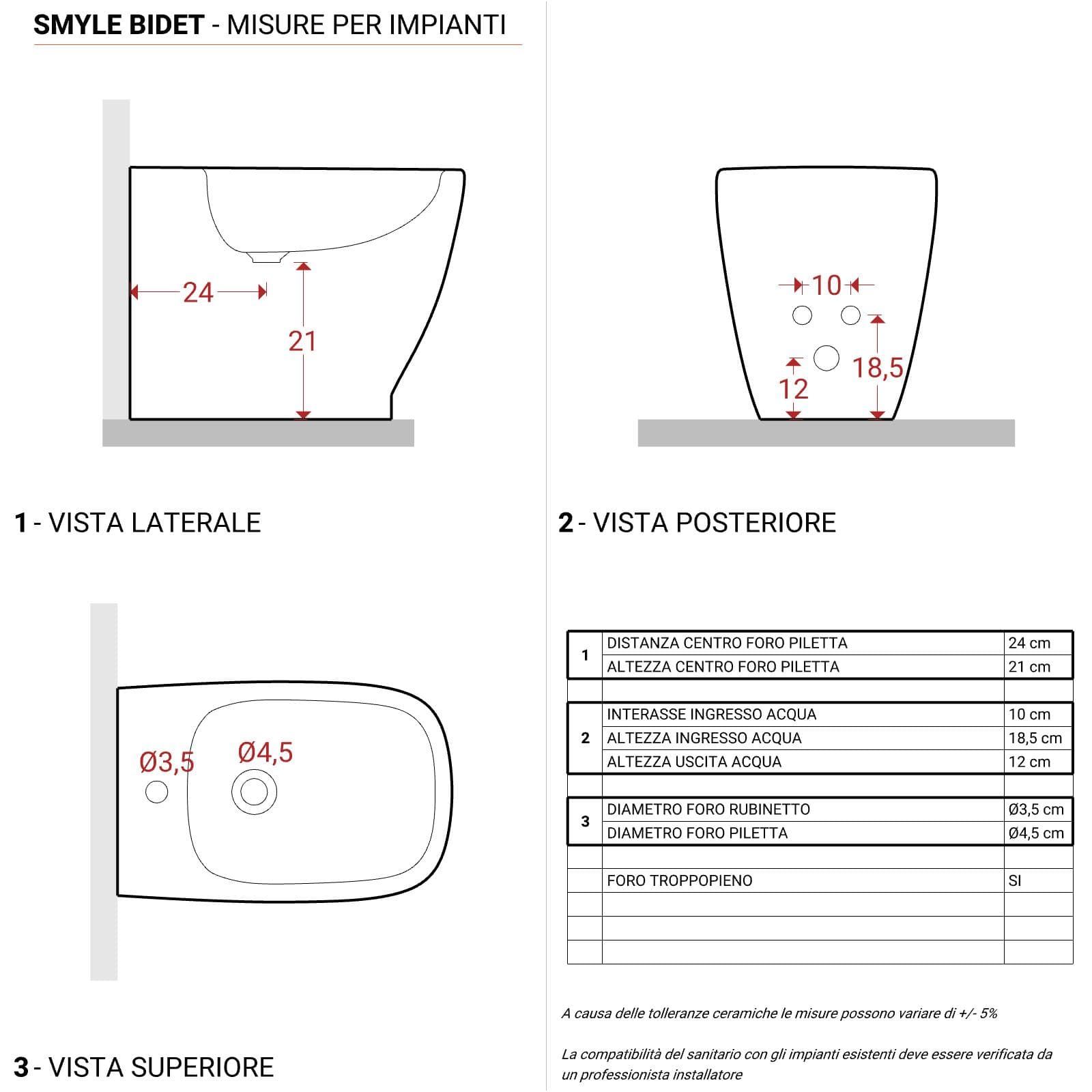 Sanitari filomuro a cacciata rimfree sedile SoftClose Serie Smyle Square - Geberit