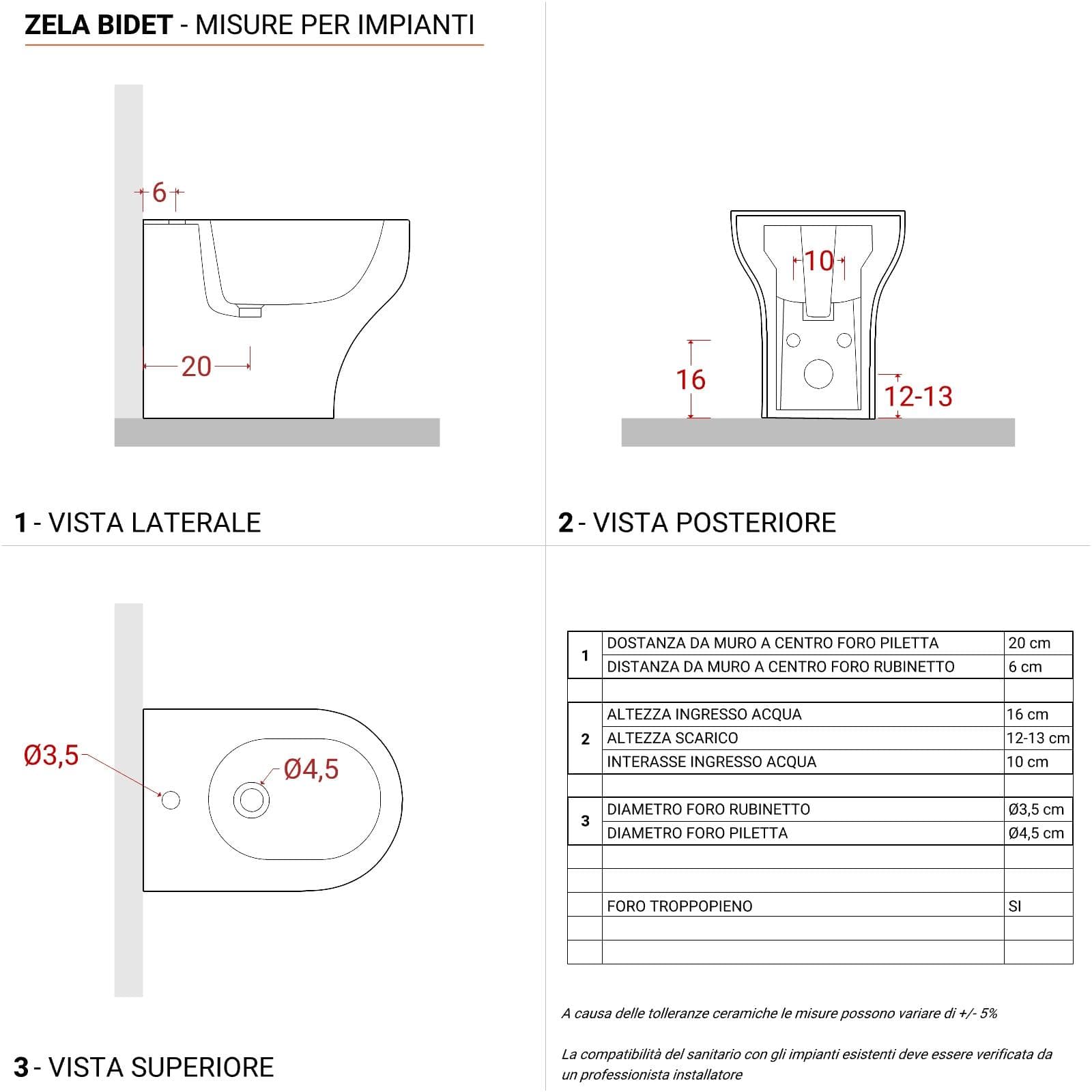 Sanitari filomuro in ceramica senza brida con sedile softclose - Zela