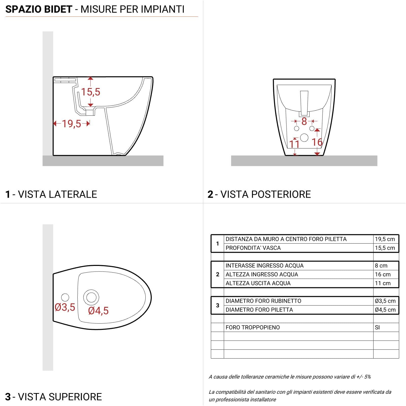 Sanitari filoparete con vaso rimless in ceramica con sedile rallentato - LFT Spazio di Simas