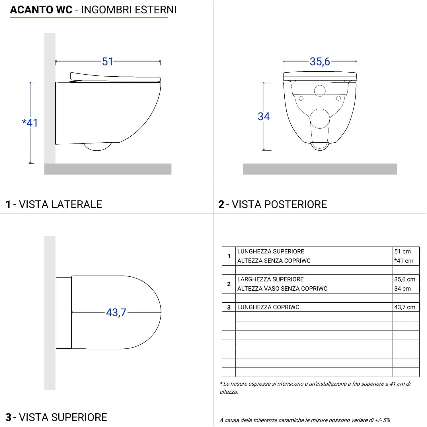 Sanitari sospesi a cacciata rimfree sedile SoftClose Serie Acanto - Geberit