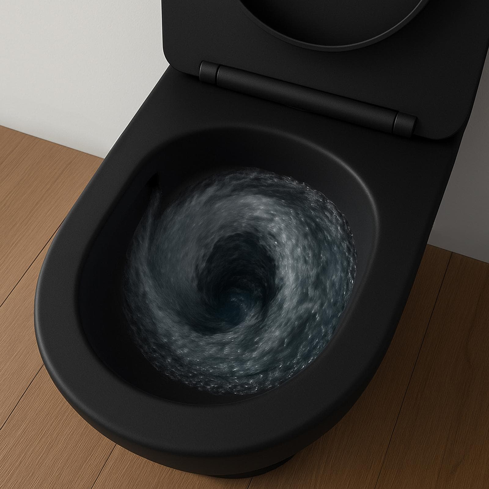 Sanitari sospesi con scarico a vortice in ceramica con copriwc e bidet nero opaco - Flitch