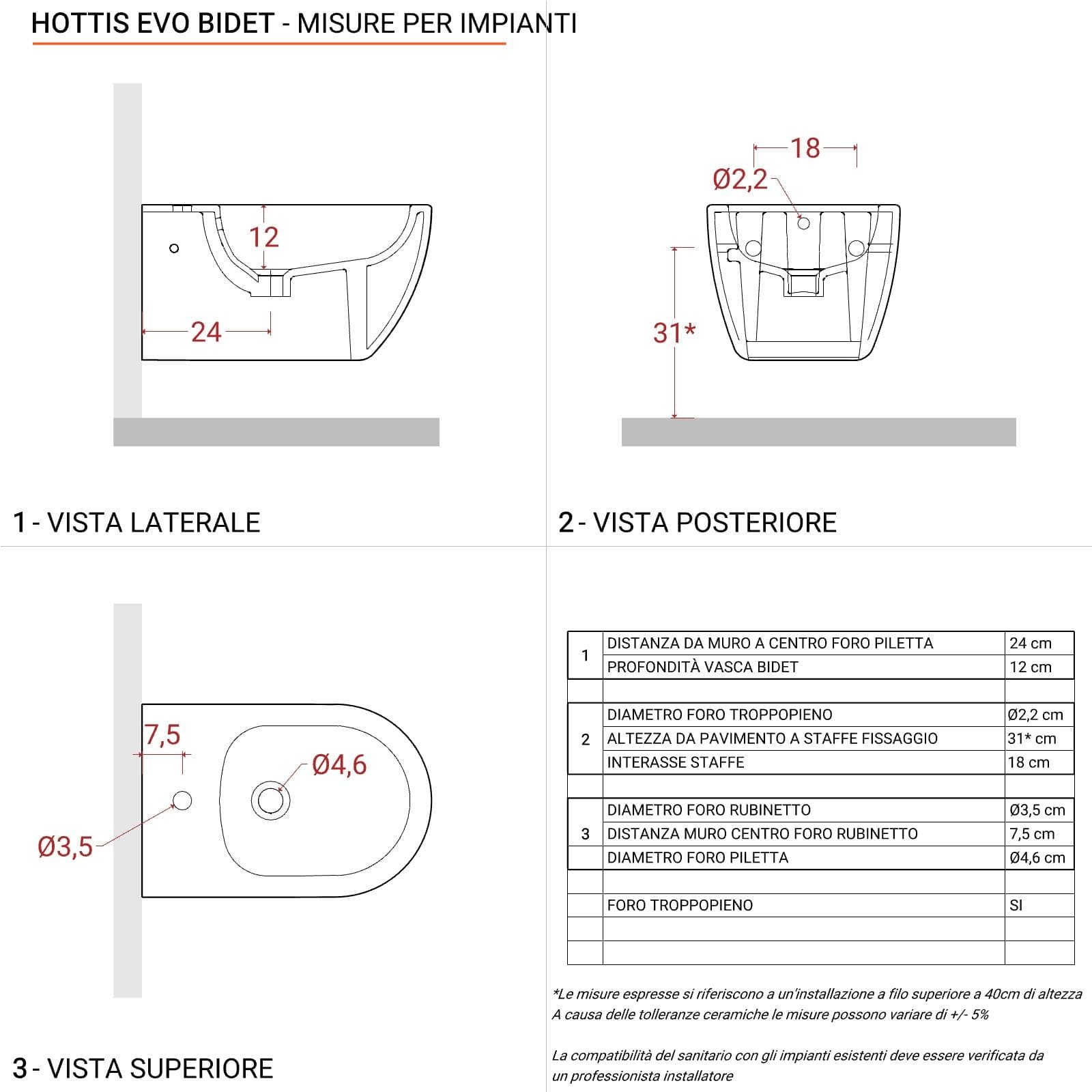 Sanitari sospesi in ceramica con sedile avvolgente soft-close - Hottis Evo
