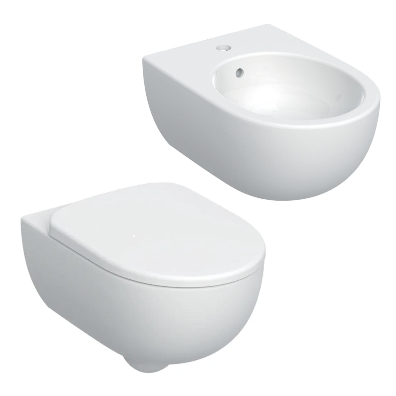 Sanitari sospesi in ceramica con sedile bianco Serie Selnova Premium - Geberit