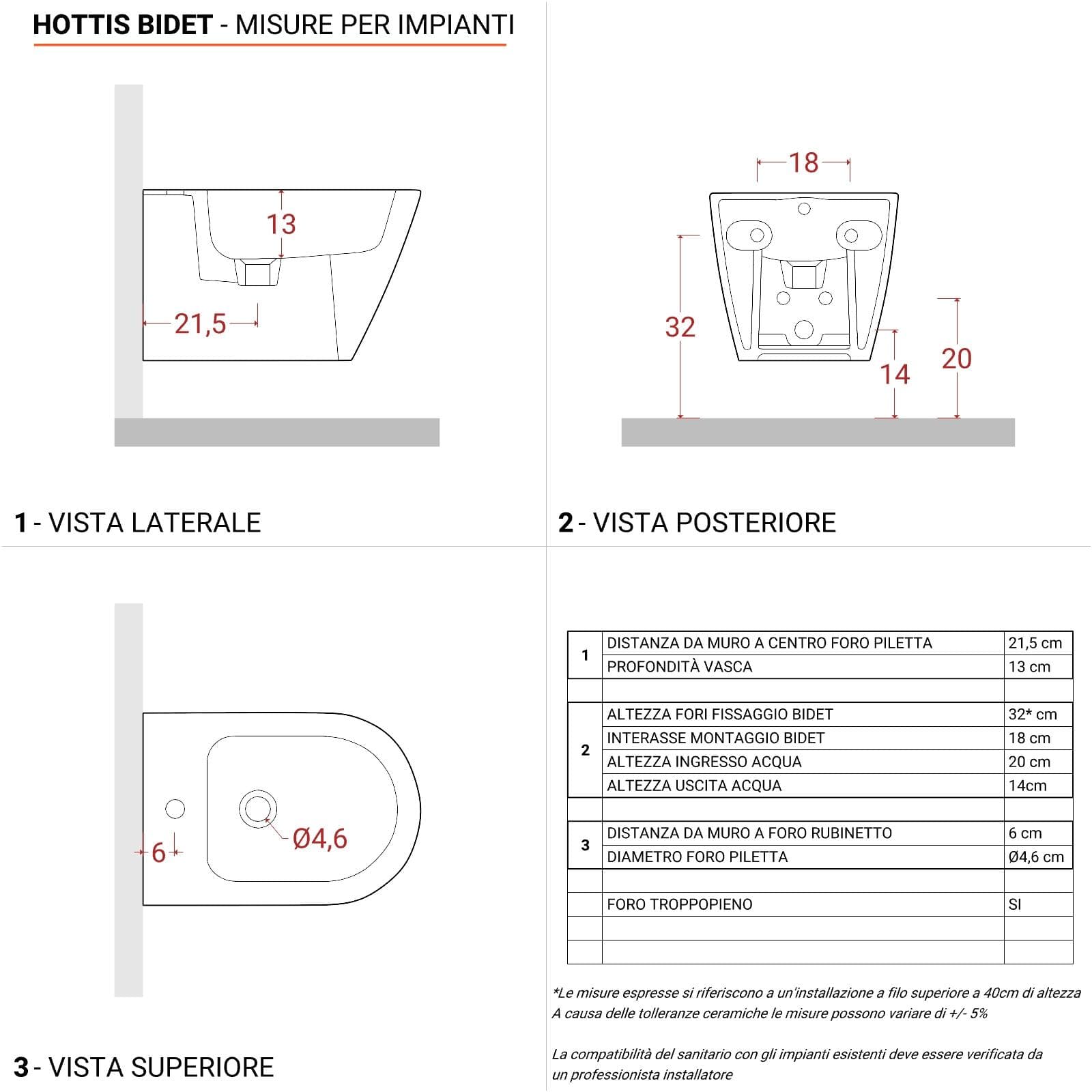 Sanitari sospesi in ceramica Rimless senza brida e sedile copri wc con chiusura softclose - Hottis