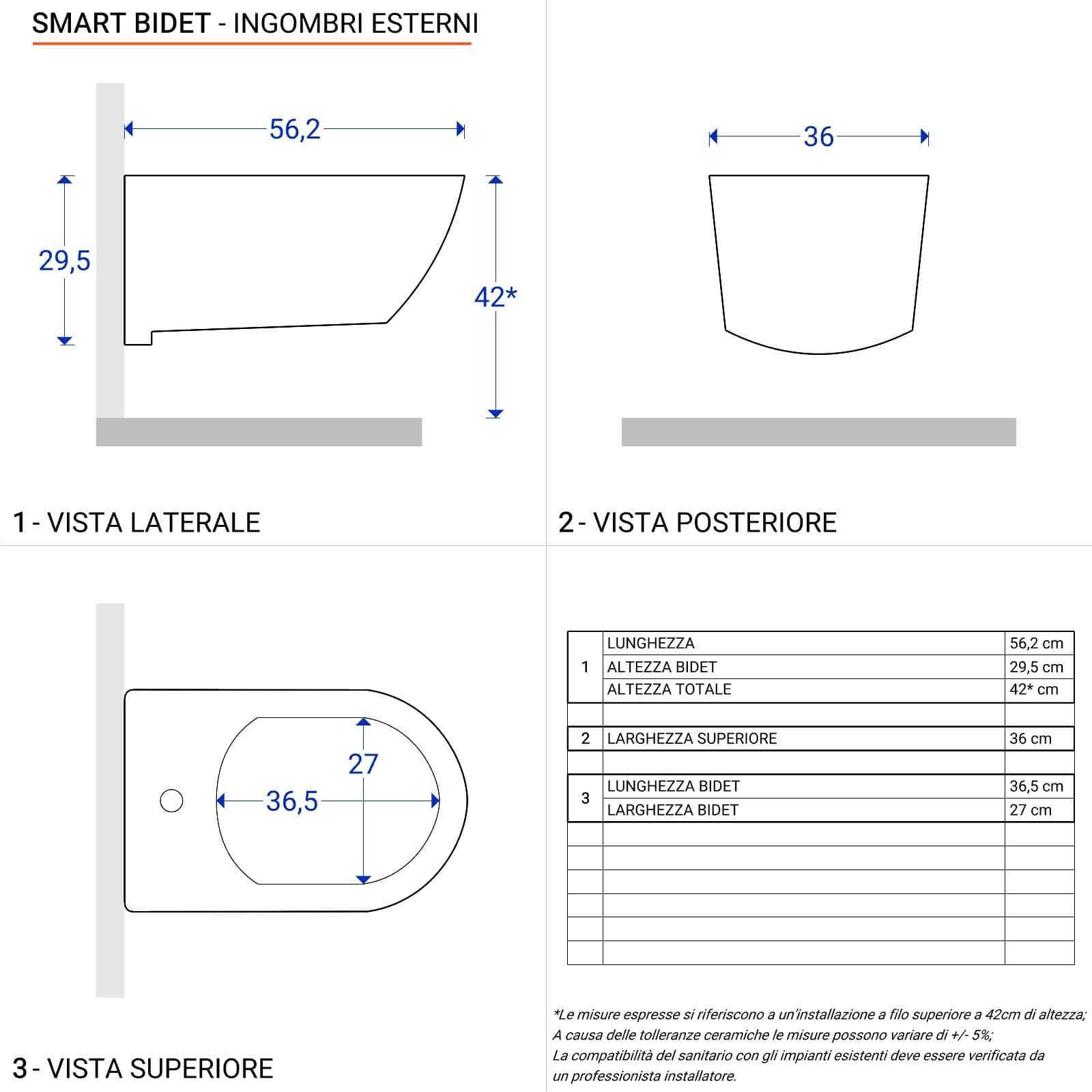 Sanitari sospesi wc e bidet ceramica lucida con sedile soft close - Easy