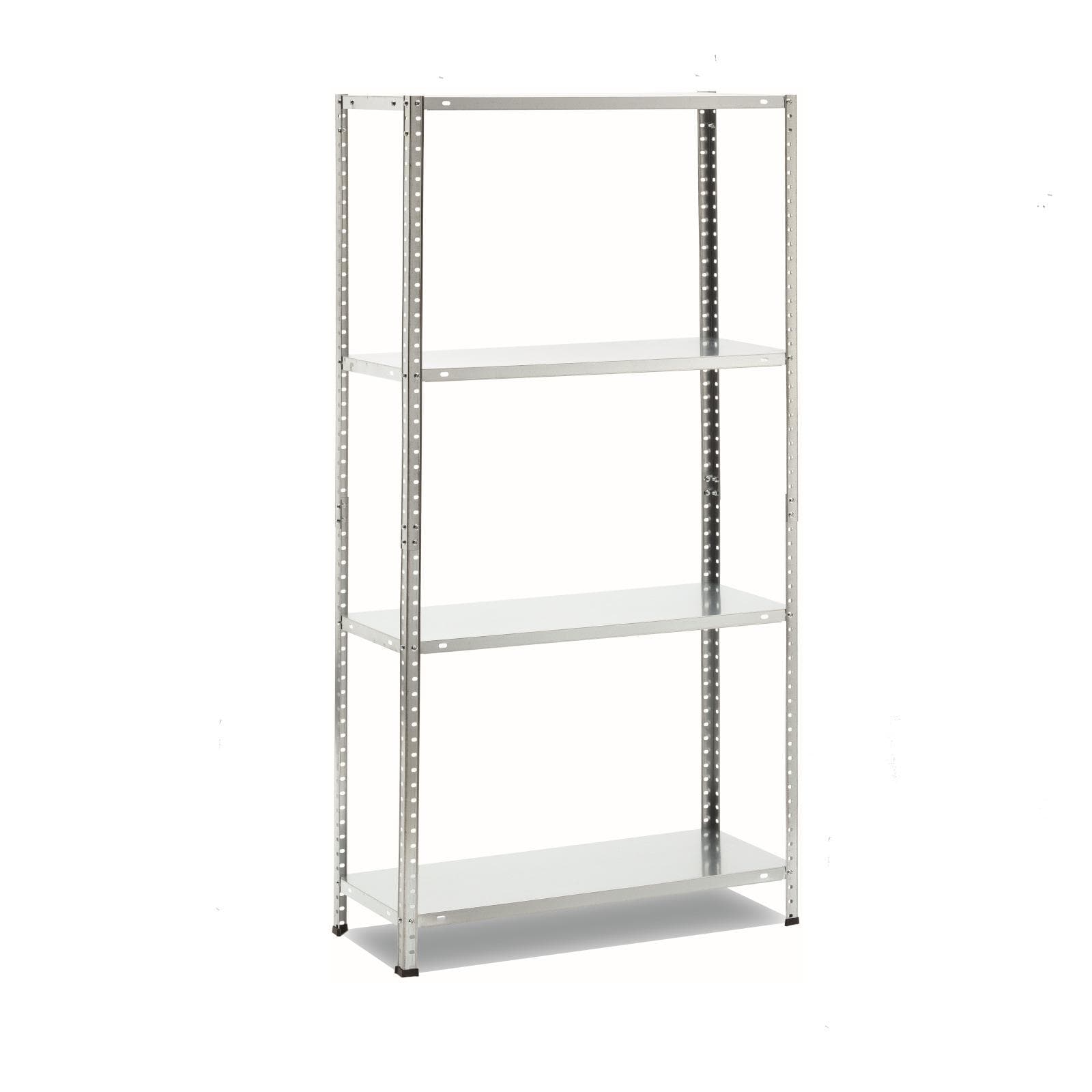 Scaffale in metallo galvanizzato da lavoro con struttura a bulloni e quattro ripiani 75x30x147h cm