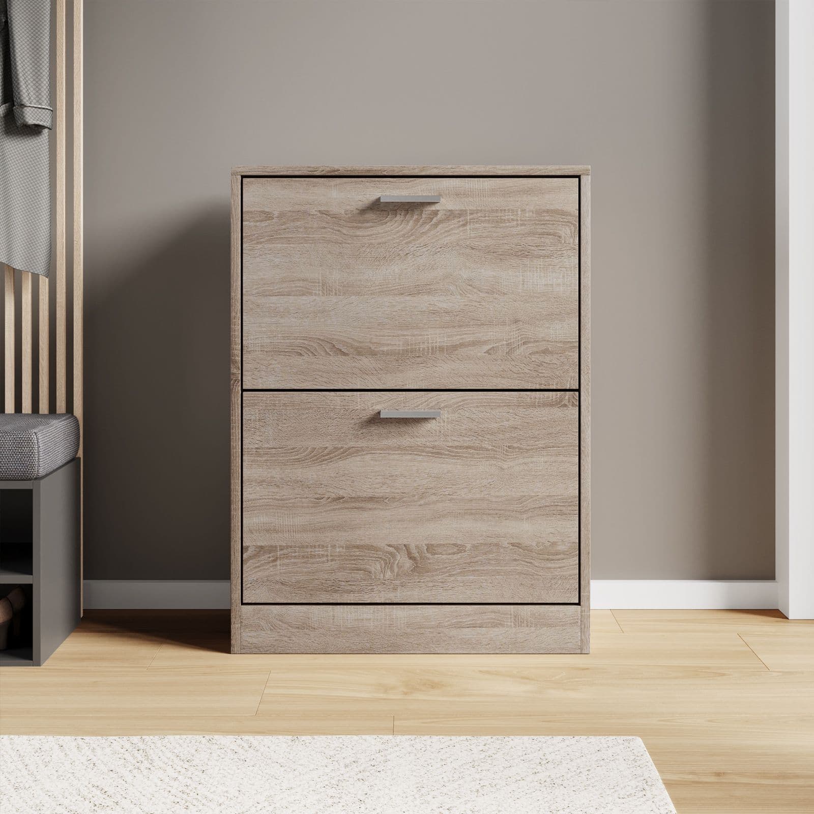 Scarpiera 60x82h cm rovere con 2 ante a ribalta - Sonic