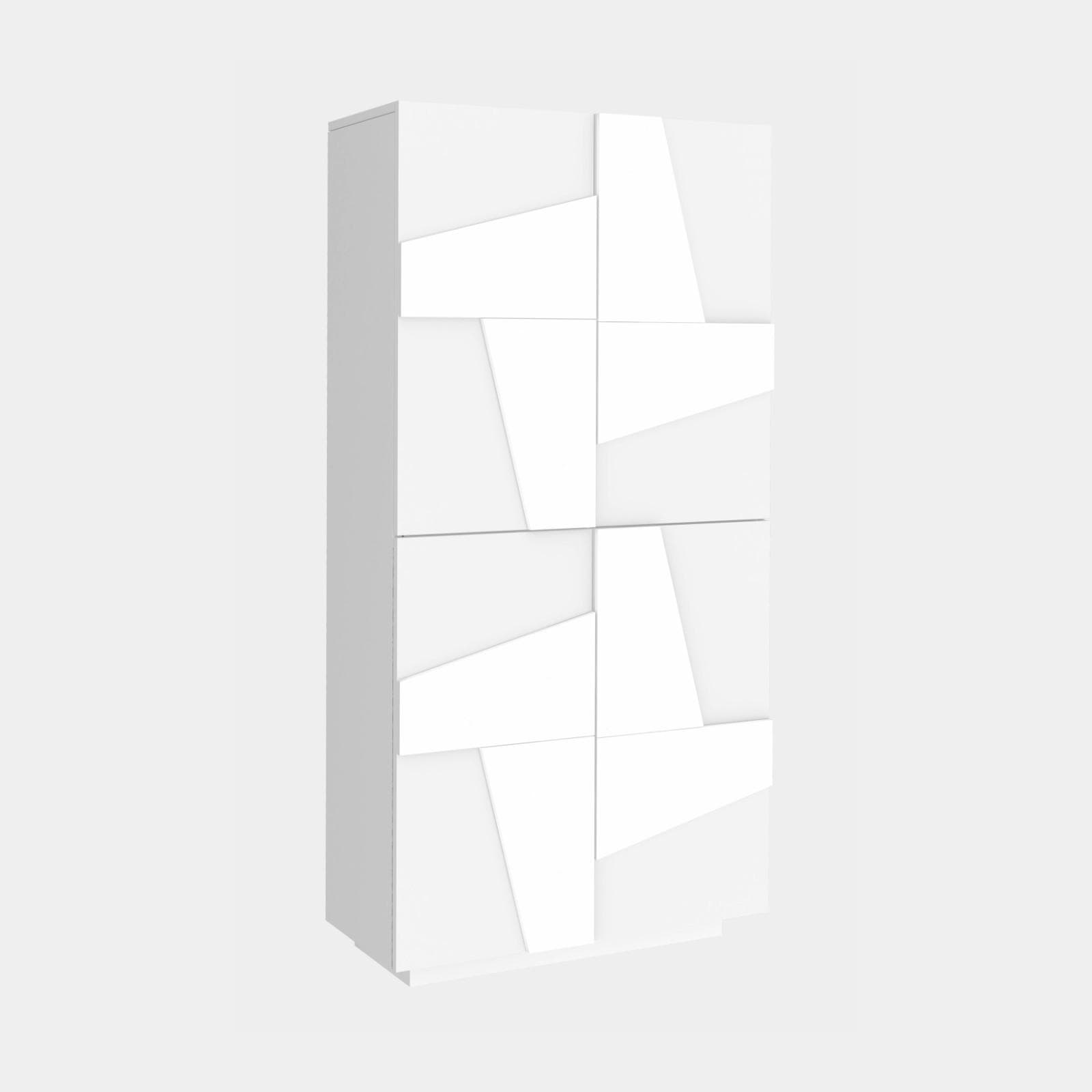 Scarpiera 81x168h cm con 4 ante in legno bianco lucido - Sharps