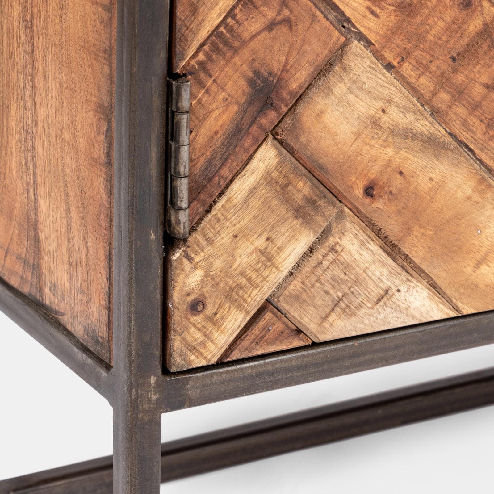 Scarpiera 90x100h cm con cassetti e ante in legno di acacia - Freia Acacia