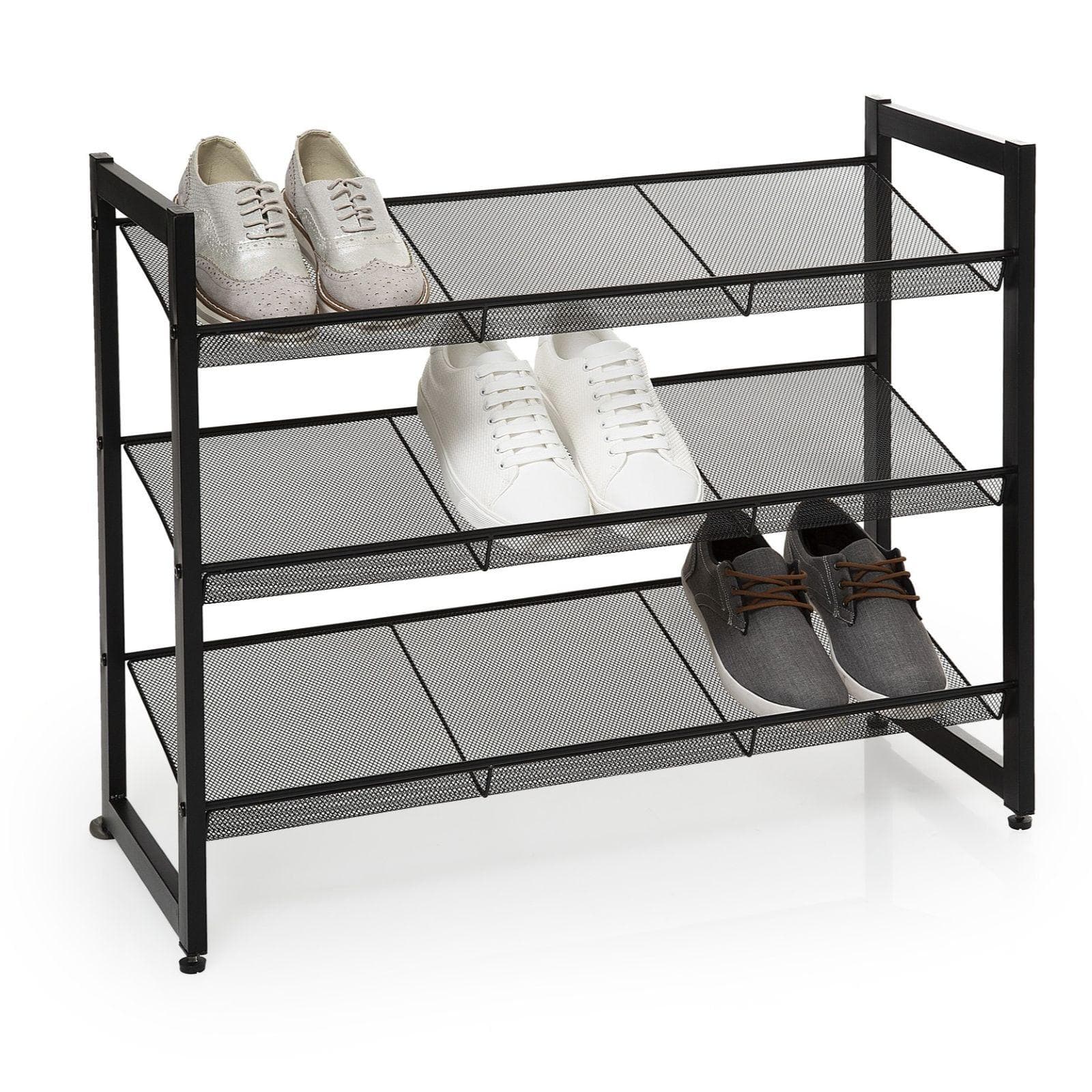 Scarpiera a giorno 74x62h cm in metallo nero