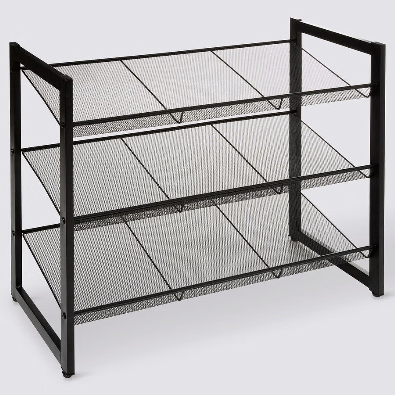 Scarpiera a giorno 74x62h cm in metallo nero