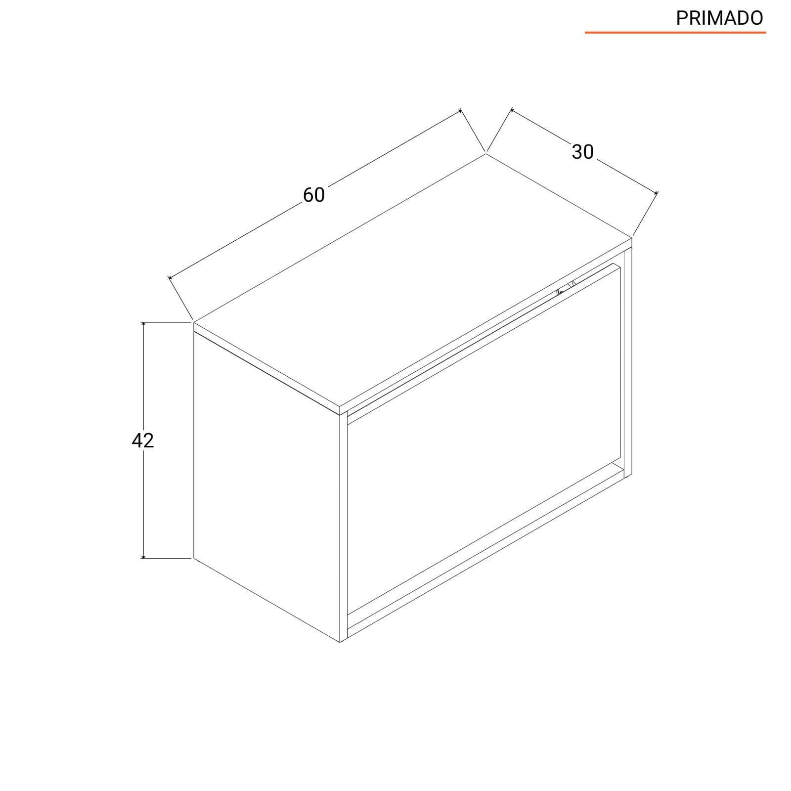 Scarpiera 60x42h cm in legno color rovere con un'anta a ribalta - Primado